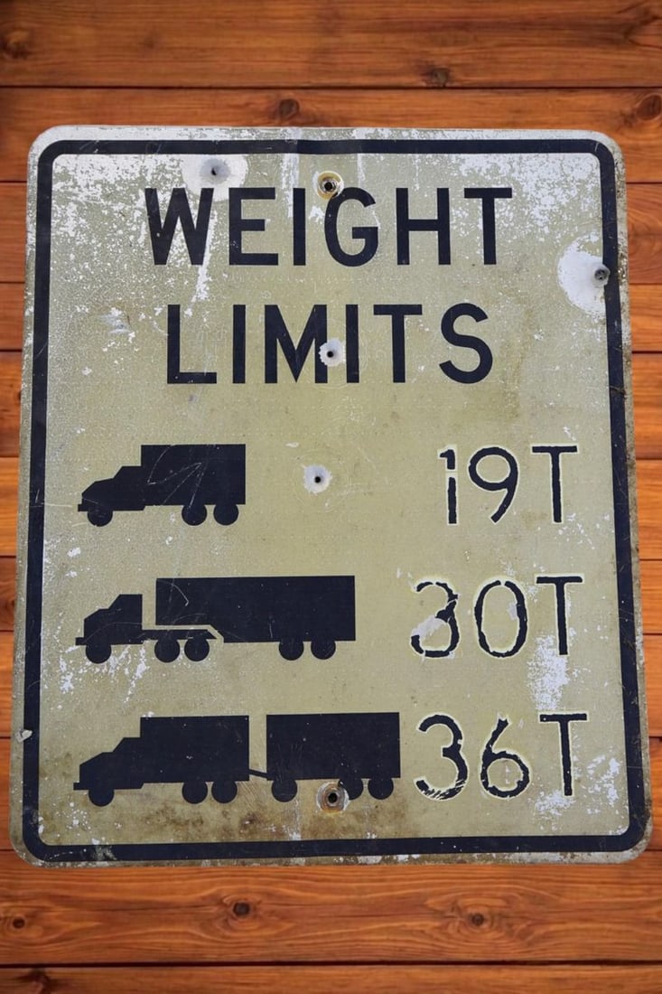 Vintage City Highway Weight Limits Traffic Sign (1 of 4)