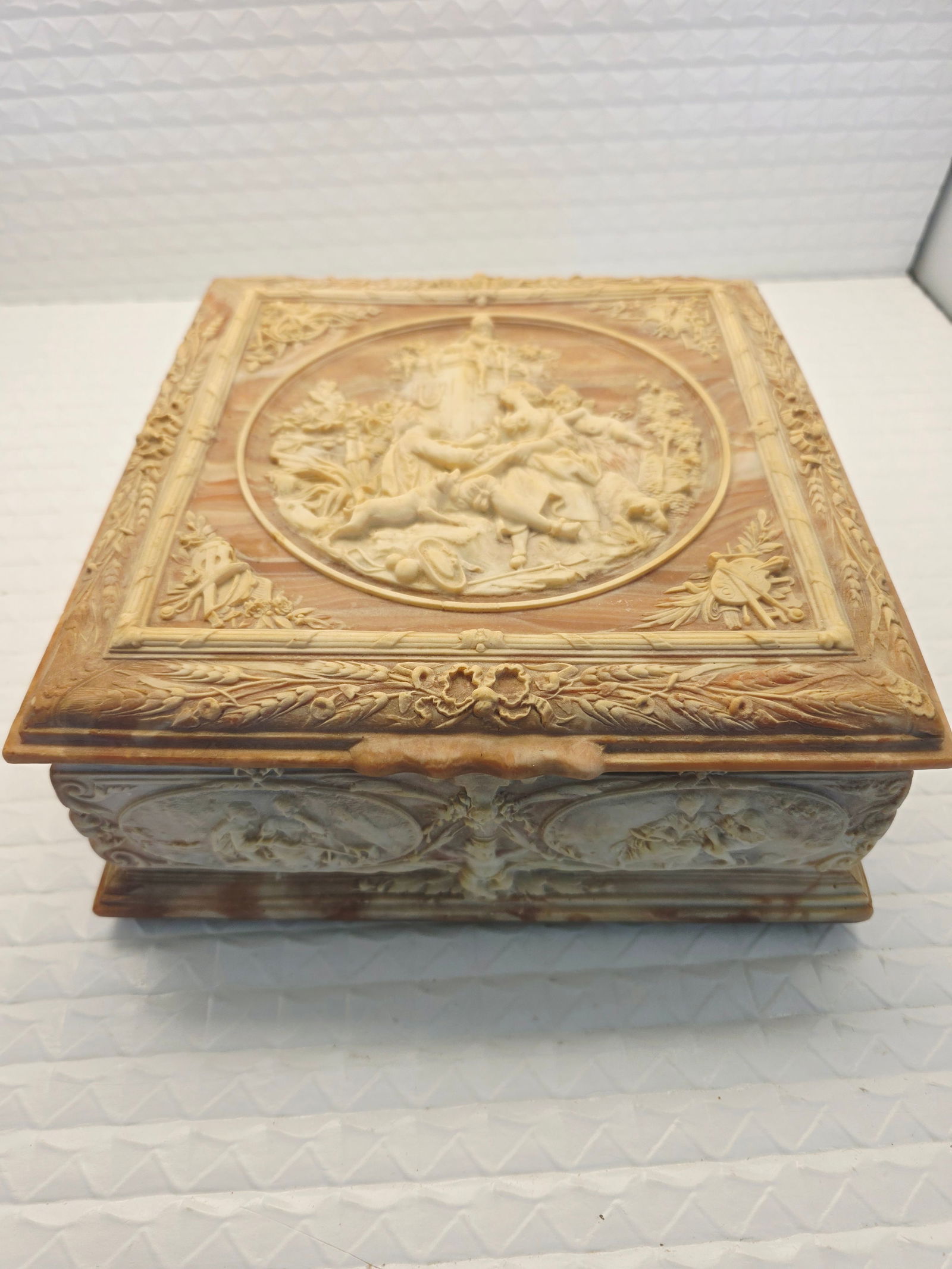 vintage jewelry box crafted from Incolay stone (1 of 10)