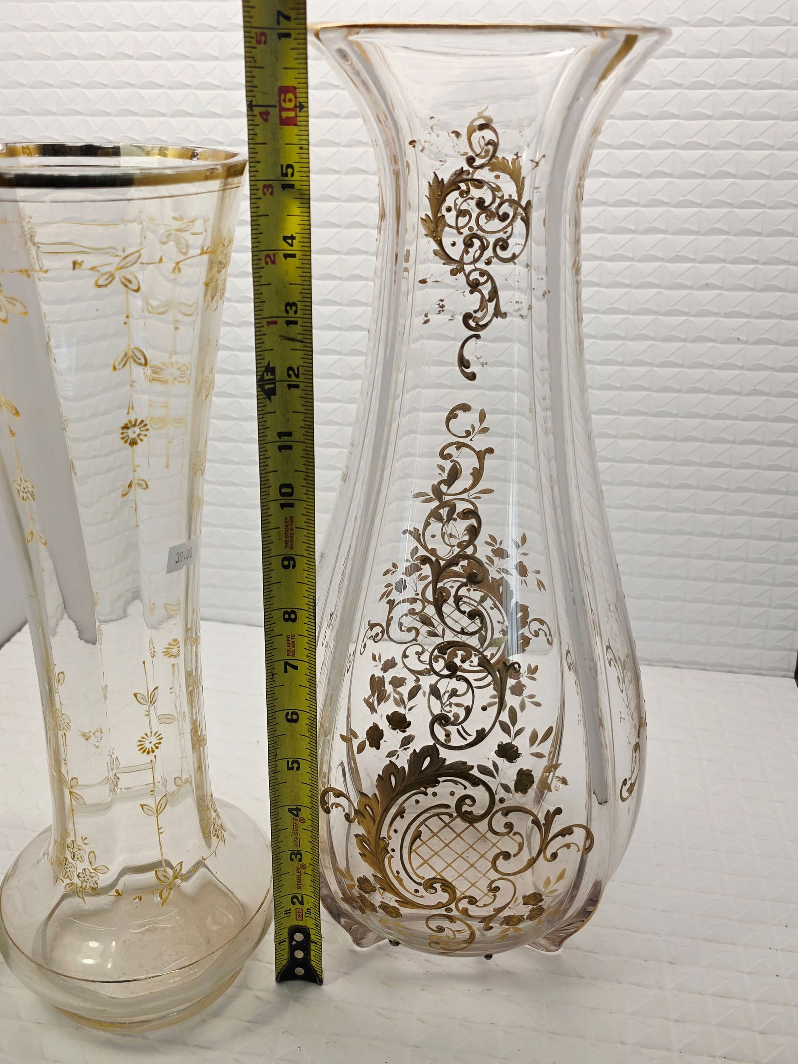 collection of Bohemian gilt decorated clear glass or crystal objects - 10