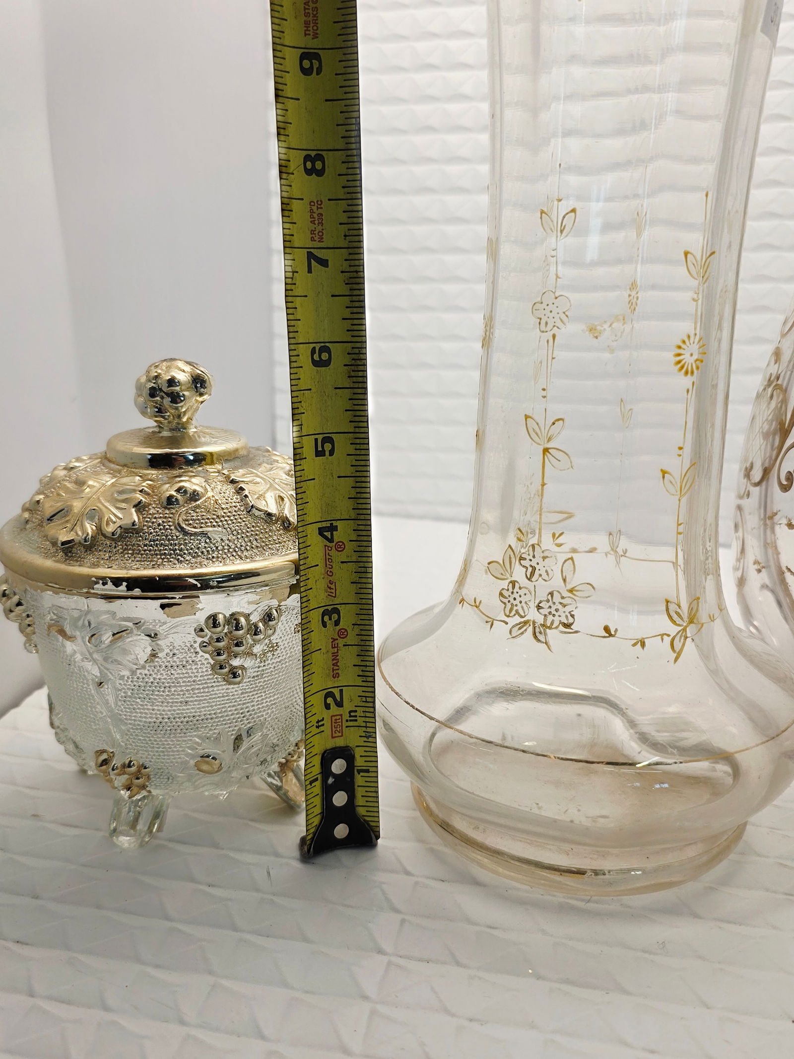 collection of Bohemian gilt decorated clear glass or crystal objects - 11