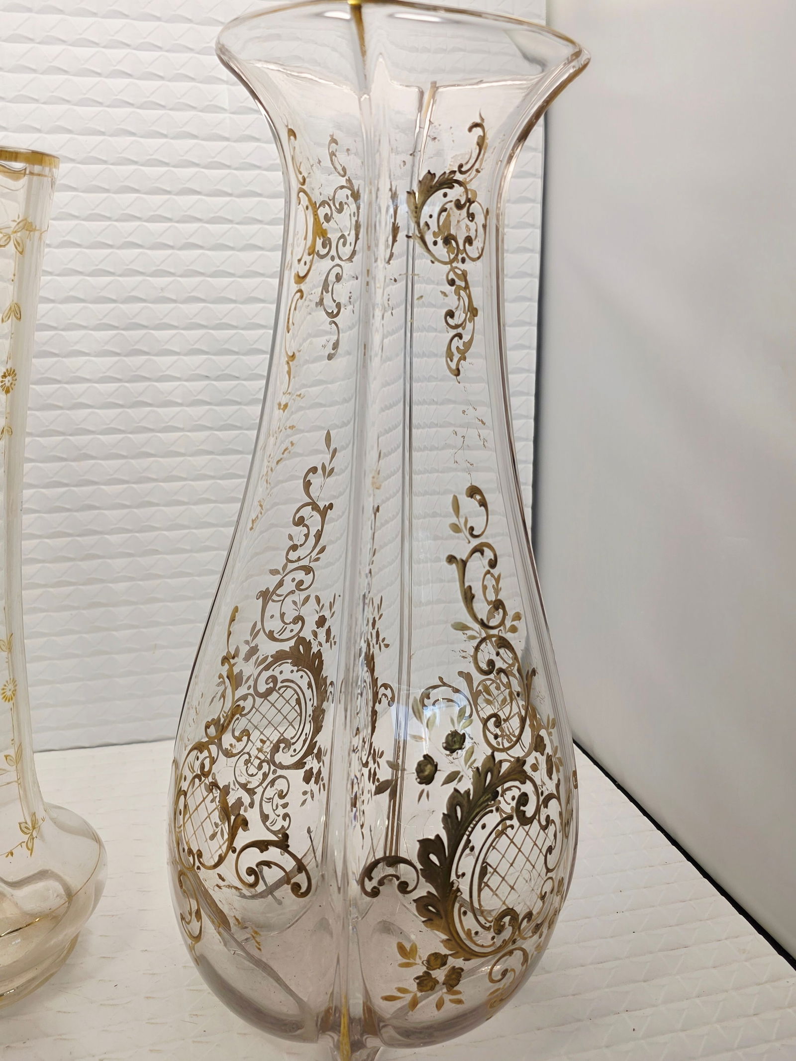 collection of Bohemian gilt decorated clear glass or crystal objects - 7