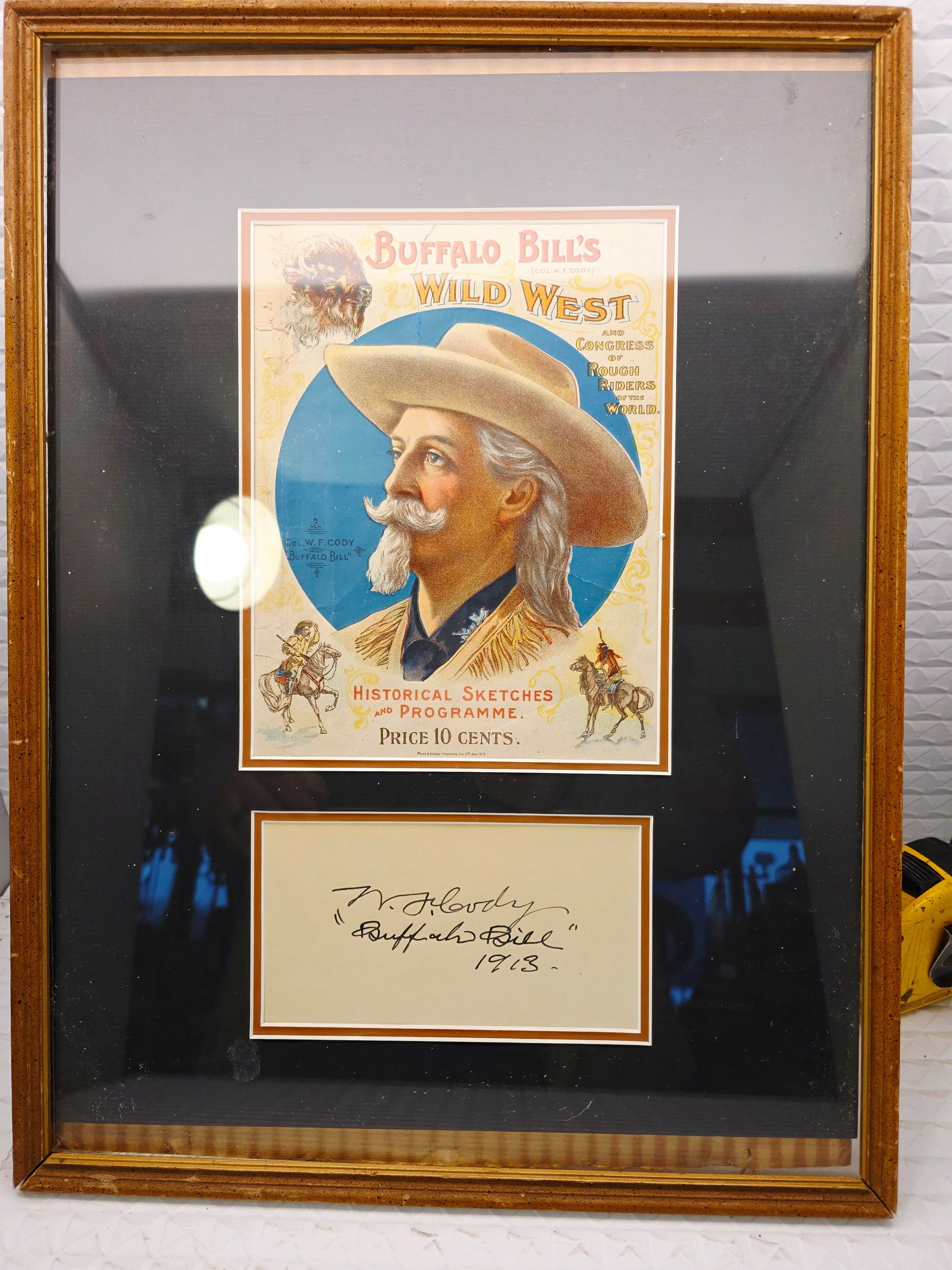 Framed print and a separate ink signature of Buffalo Bill (1 of 16)