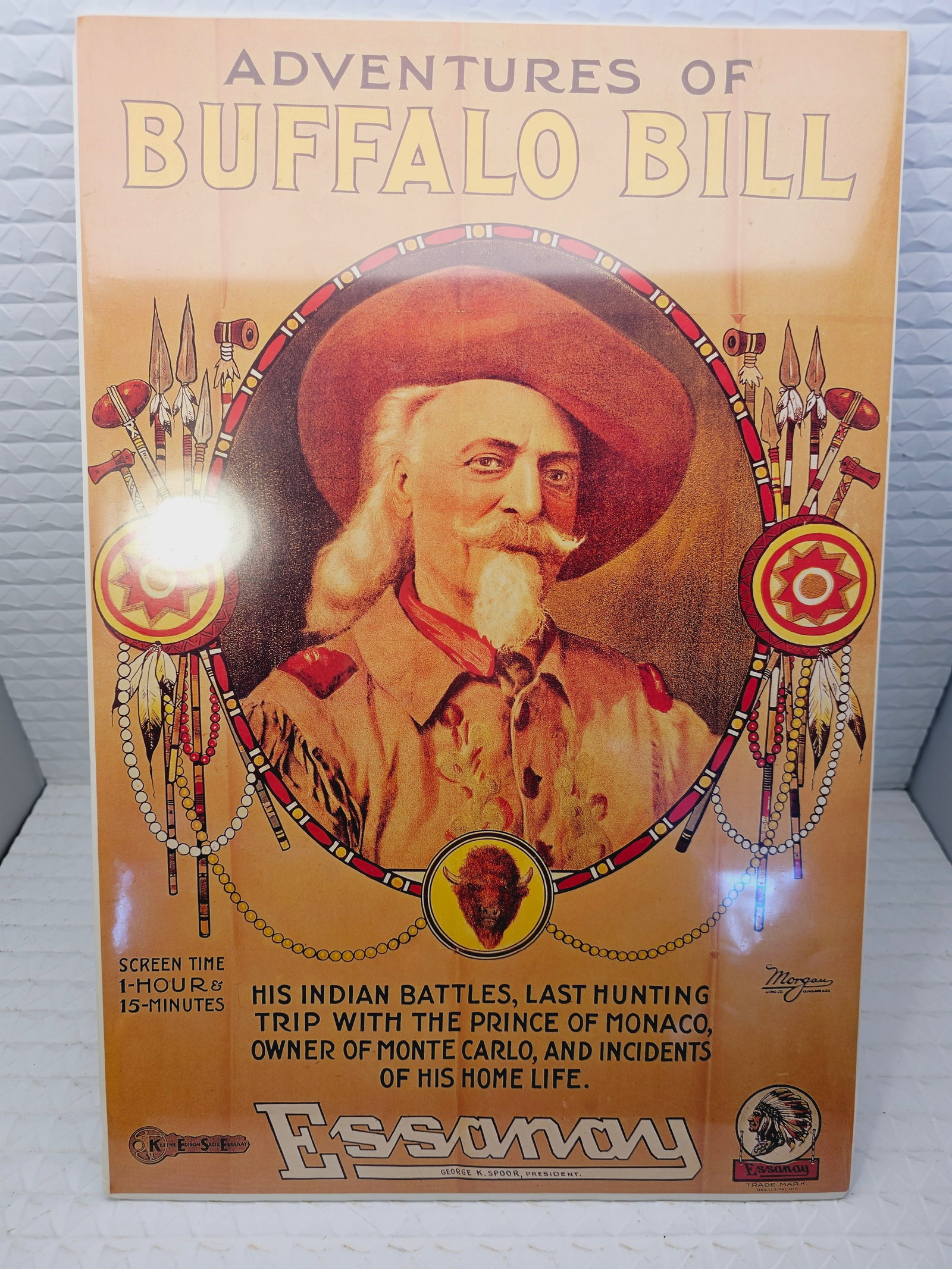 vintage reproduction poster of the 1917 film "Adventures of Buffalo Bill," (1 of 5)