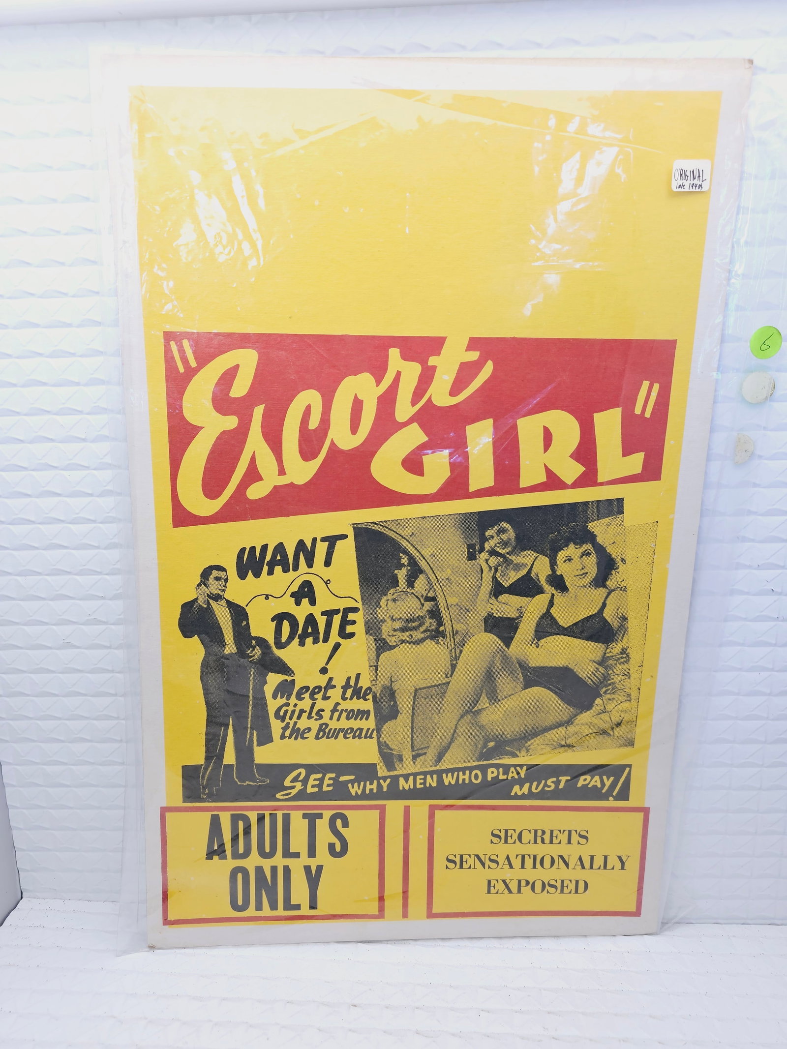 vintage one-sheet movie poster for the 1941 exploitation film Escort Girl (1 of 5)