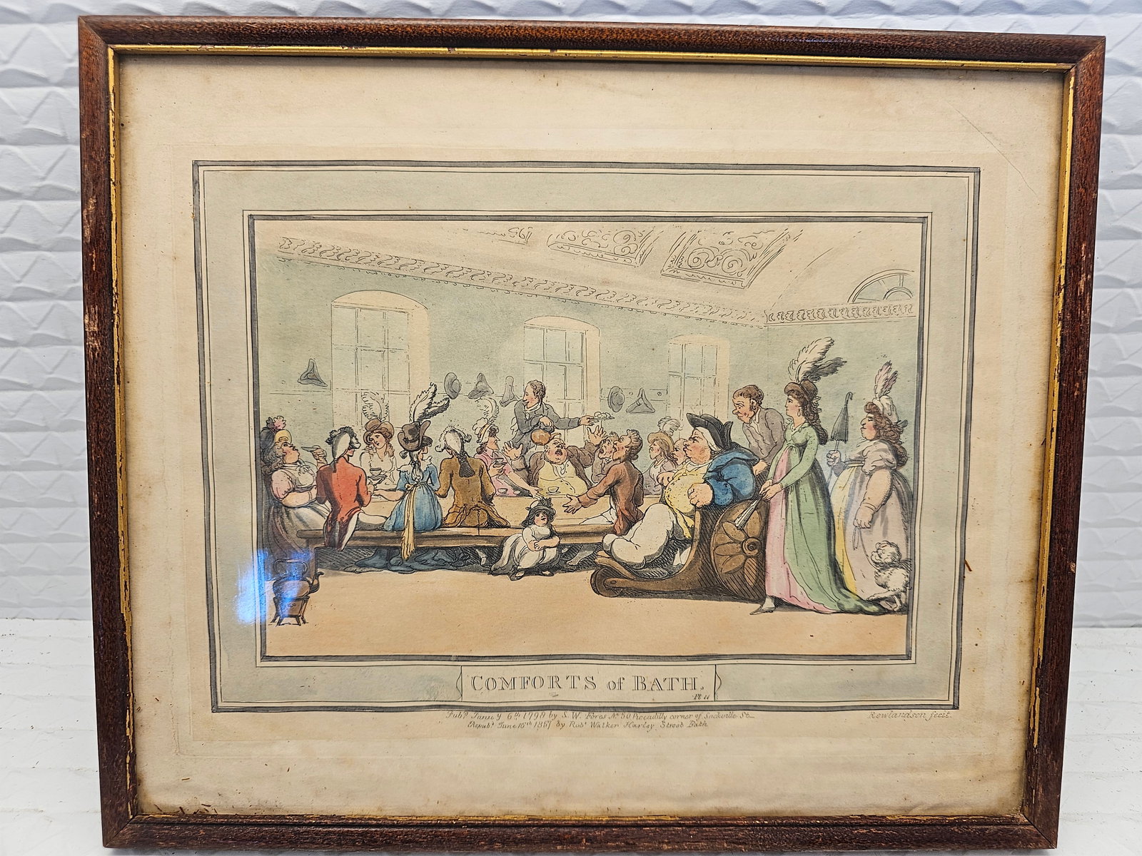 hand-colored etching titled "The Public Breakfast": hand-colored etching titled "The Public Breakfast" from the series The Comforts of Bath by Thomas Rowlandson, originally published in 1798.Artist: Thomas Rowlandson (British, 1757?1827).Series: The Co