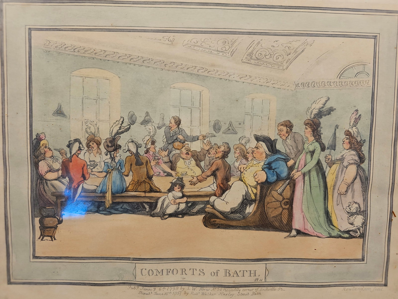 hand-colored etching titled "The Public Breakfast" - 6