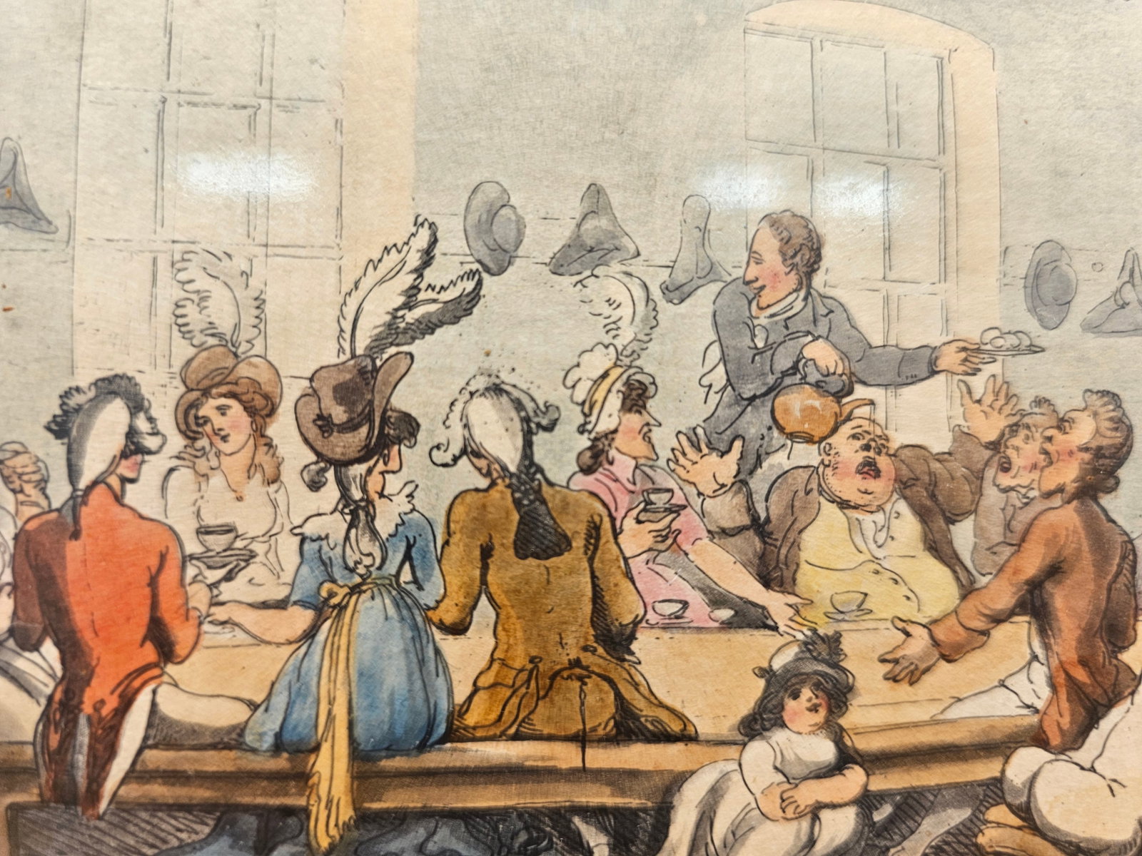 hand-colored etching titled "The Public Breakfast" - 7