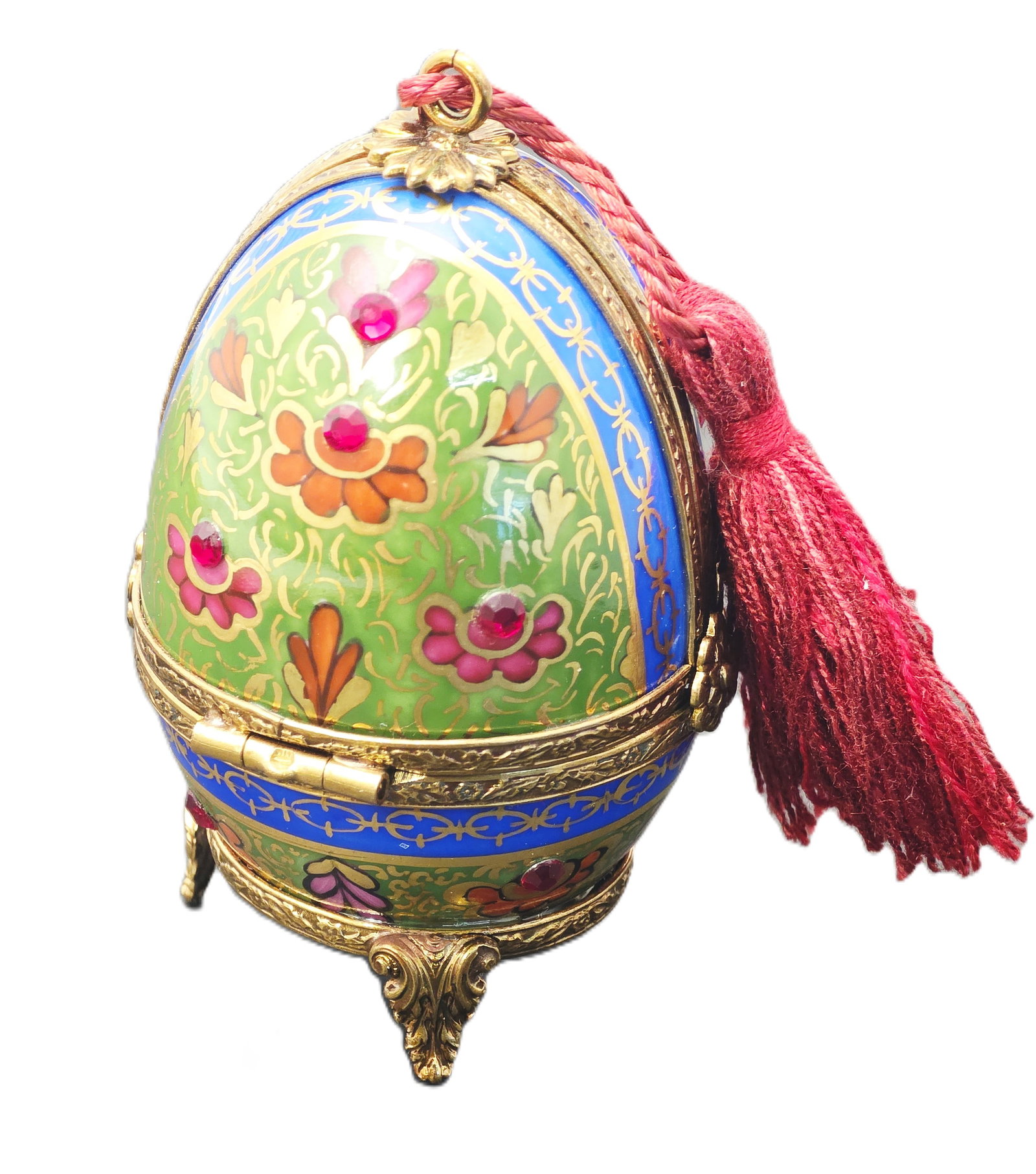 Amazing hand-painted Limoges porcelain egg trinket box (1 of 10)