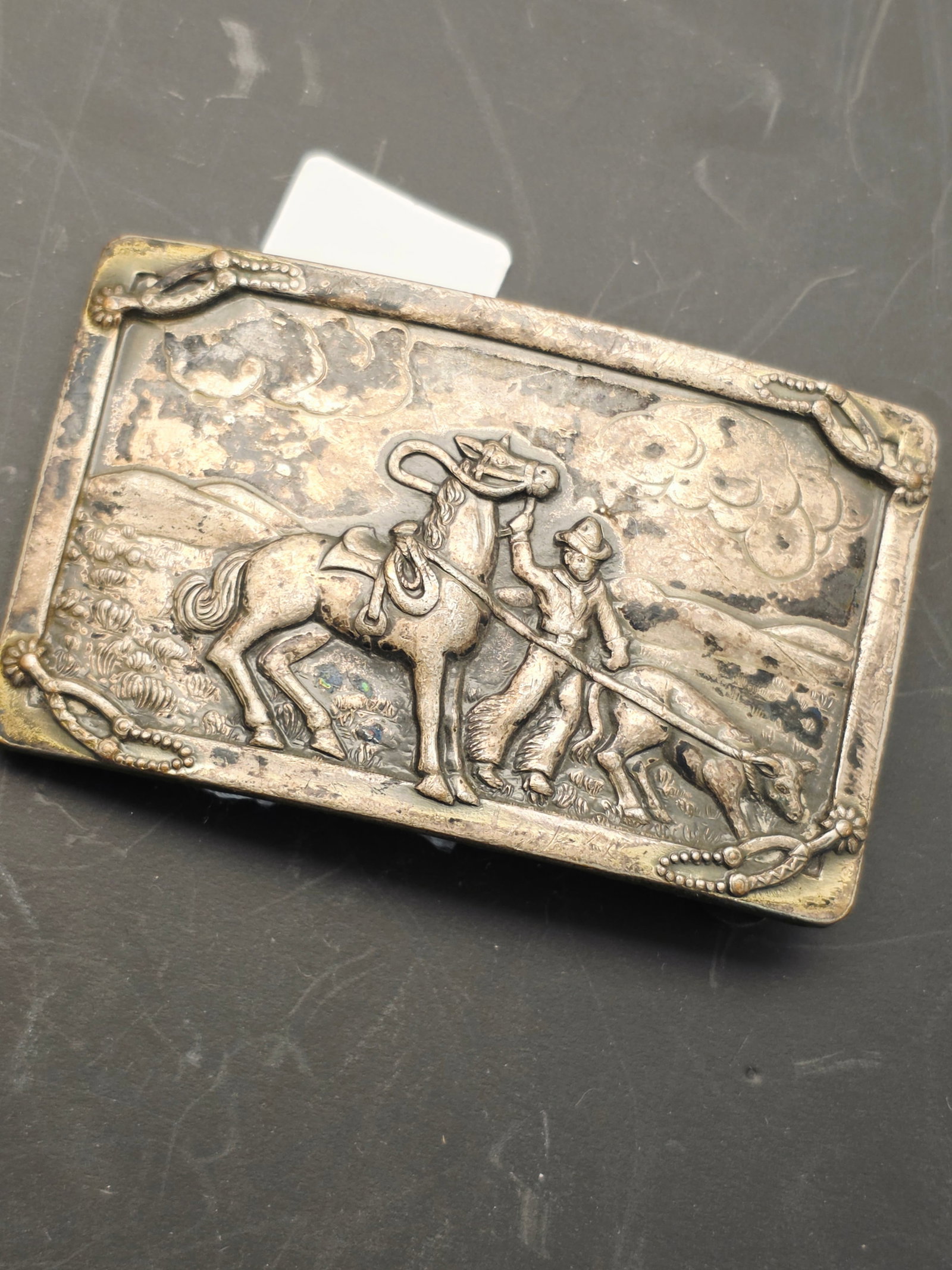 vintage 1950s cowboy calf roping belt buckle (1 of 4)