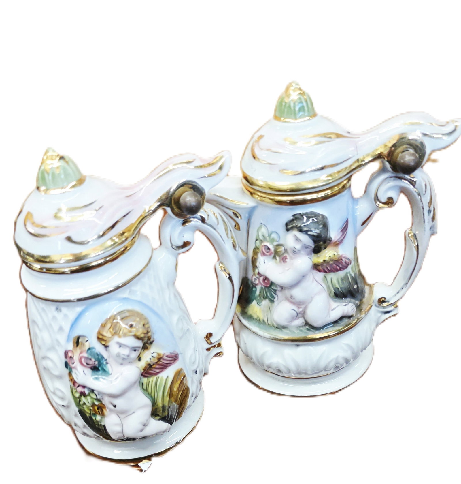 Rare vintage Keramos R. Capodimonte Italian steins (1 of 6)