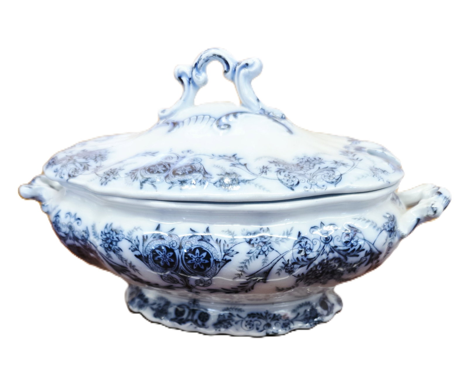 Bridgwood & Son Flow Blue tureen with lid (1 of 6)