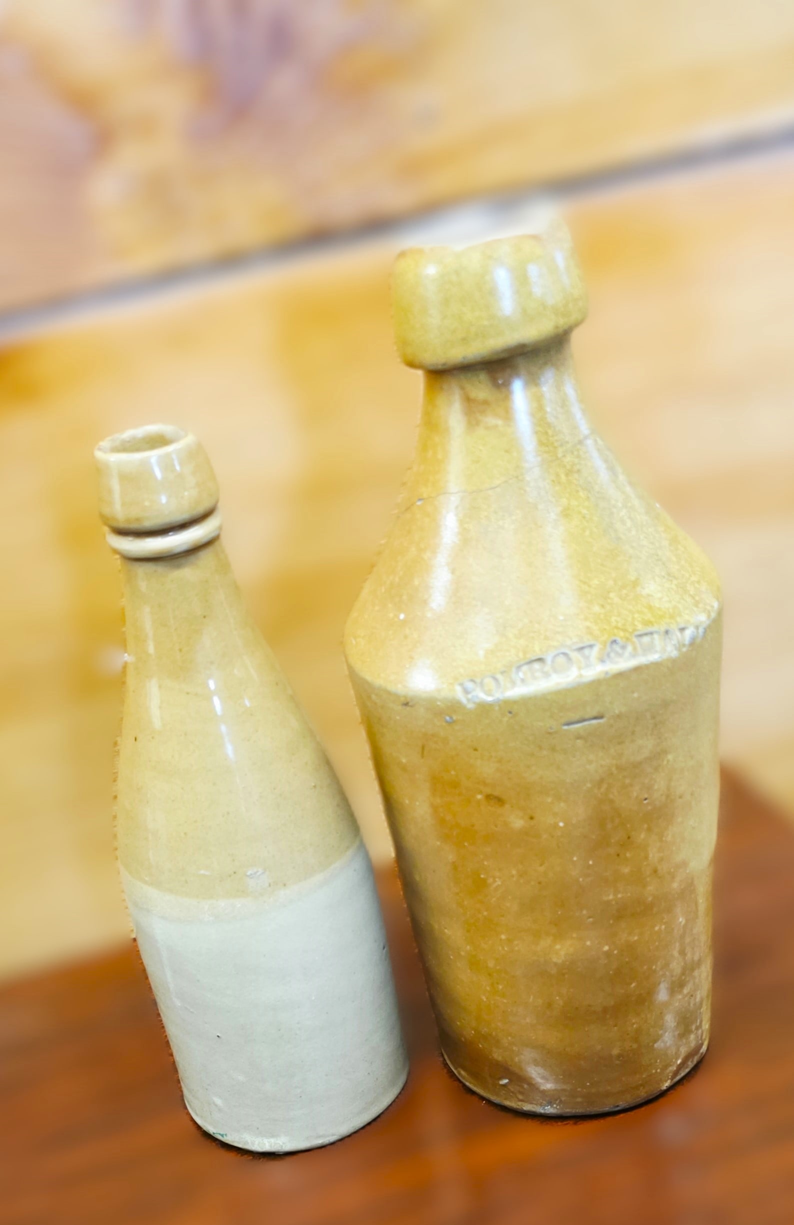 antique 19th-century stoneware ginger beer or ale bottles - 2