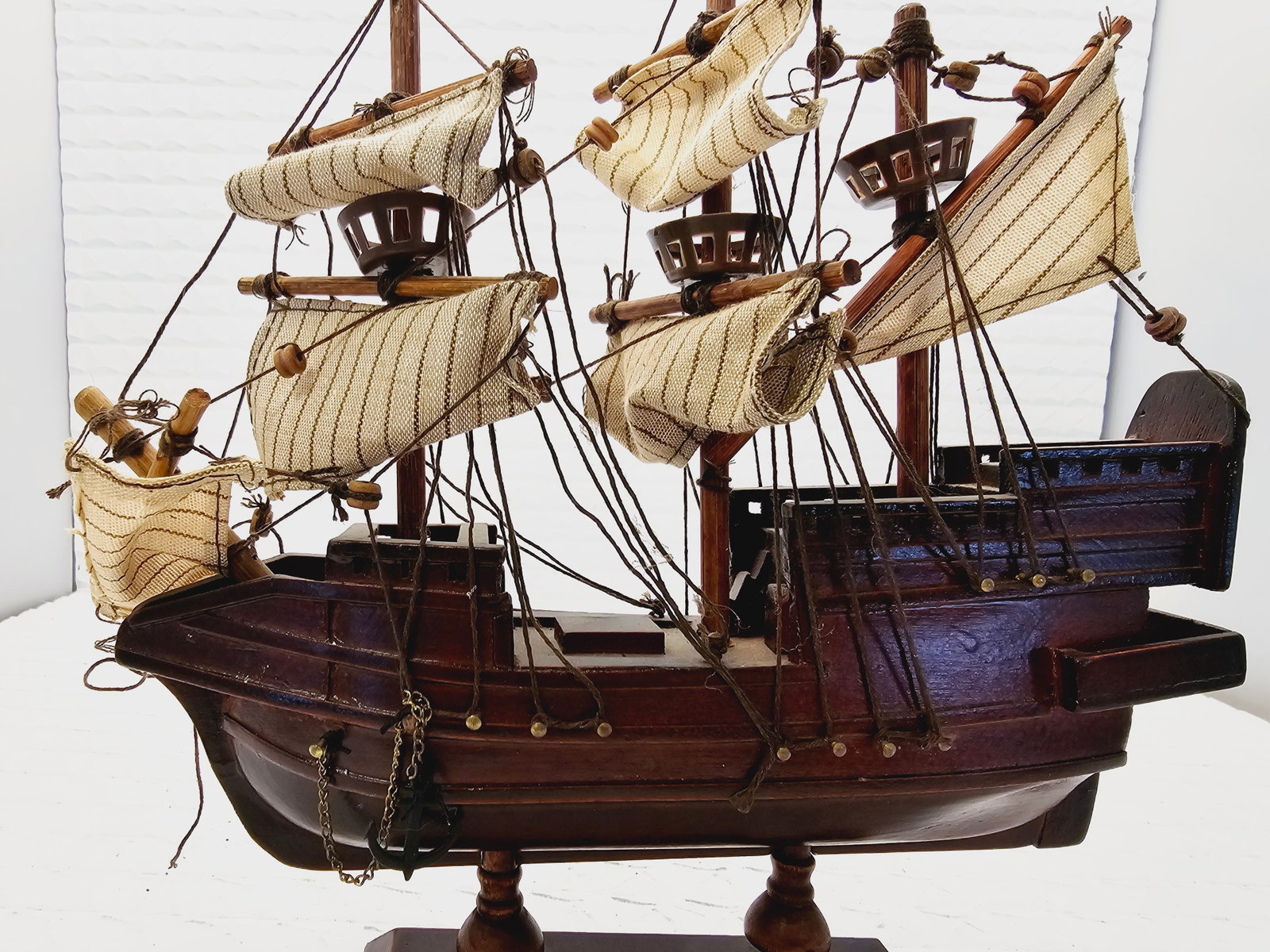 smaller wooden model of a historic sailing ship (1 of 9)