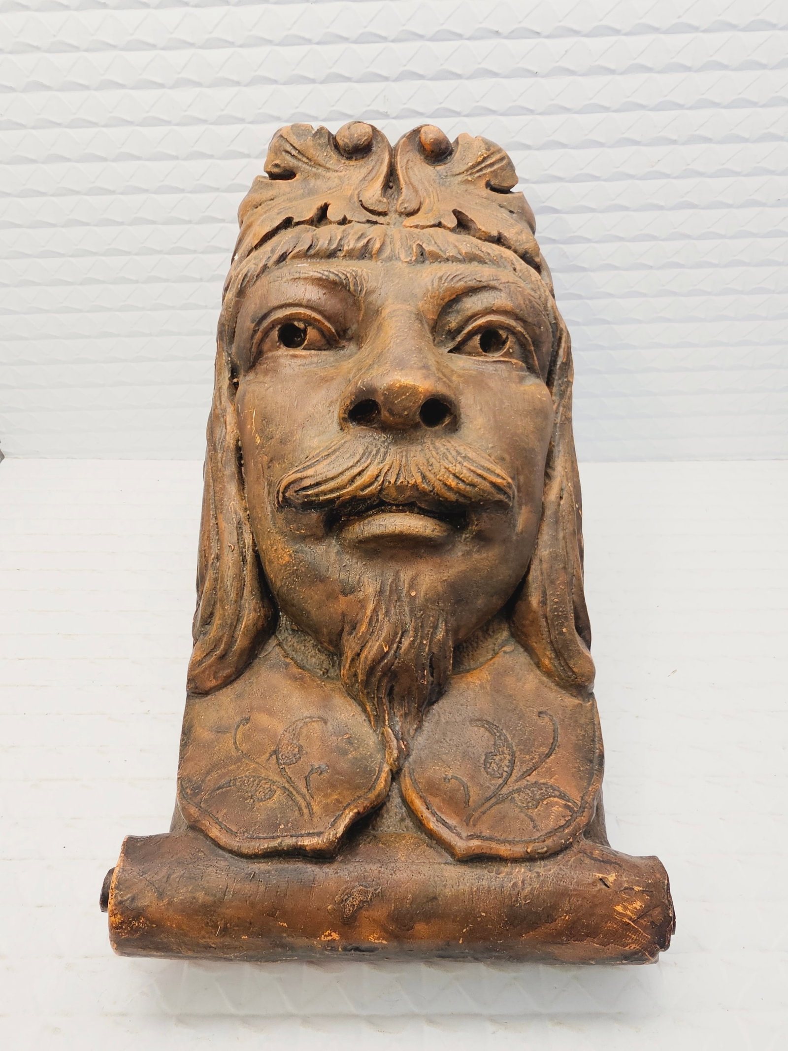 decorative wall mounted corbel carved into Bearded Man (1 of 10)