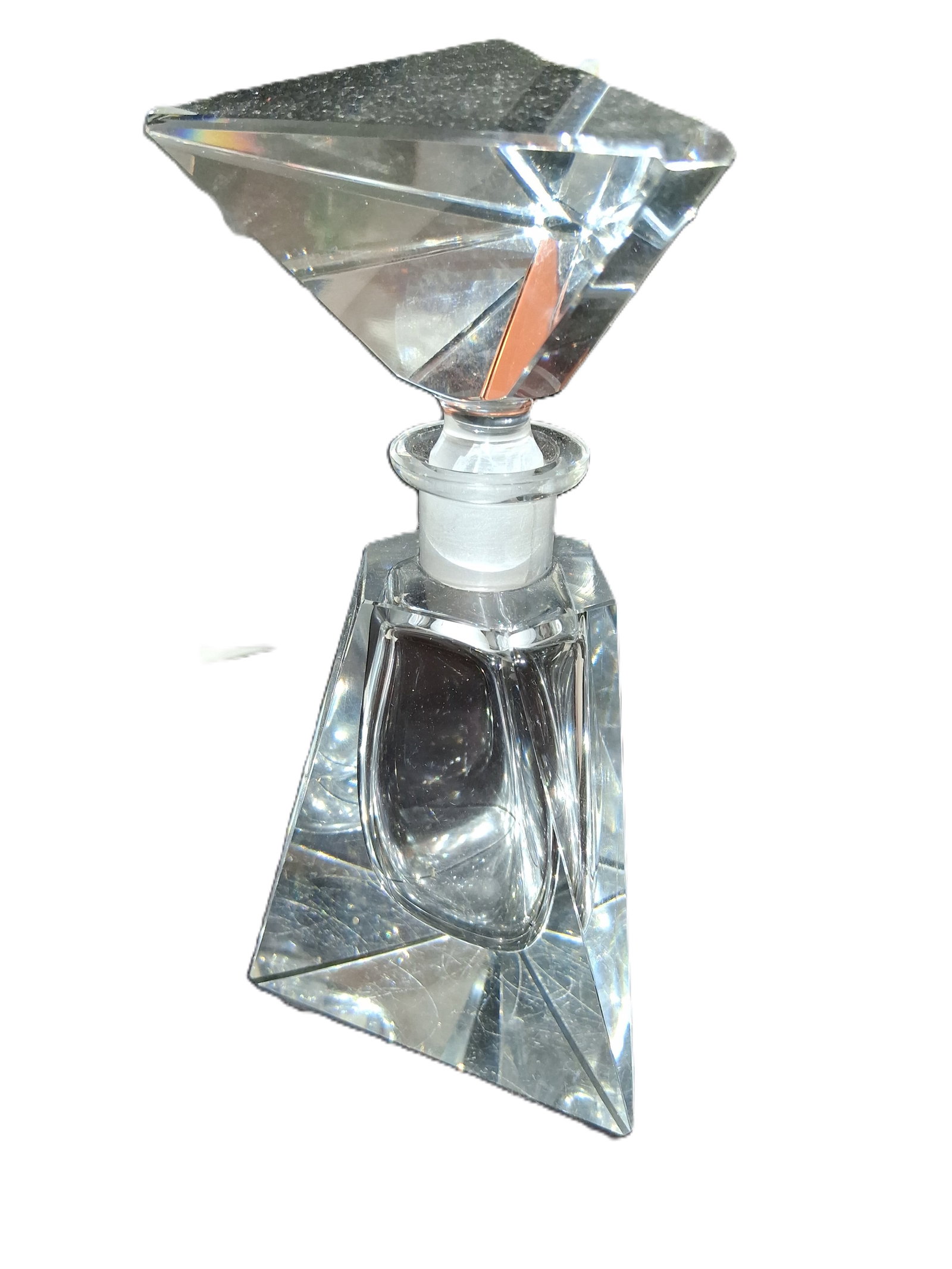 This item is a 1960s Italo Varisco crystal perfume bottle: crystal perfume bottle by Italo Varisco for Varisco made in Treviso, Italy in the 1960s.Three generations of Variscos have been represented in some of the most prestigious museums, including the