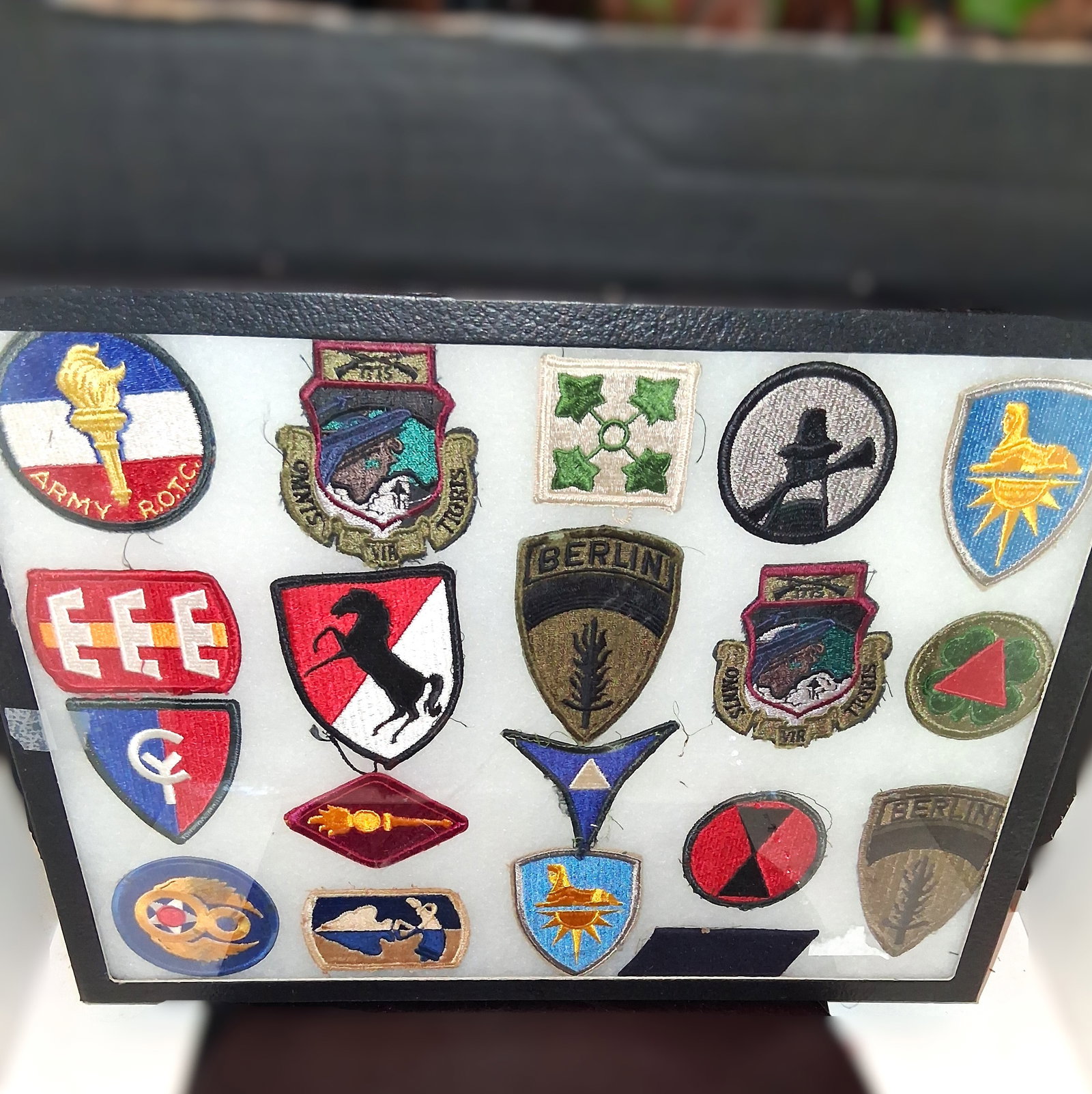 framed set of various United States military insignia (1 of 7)