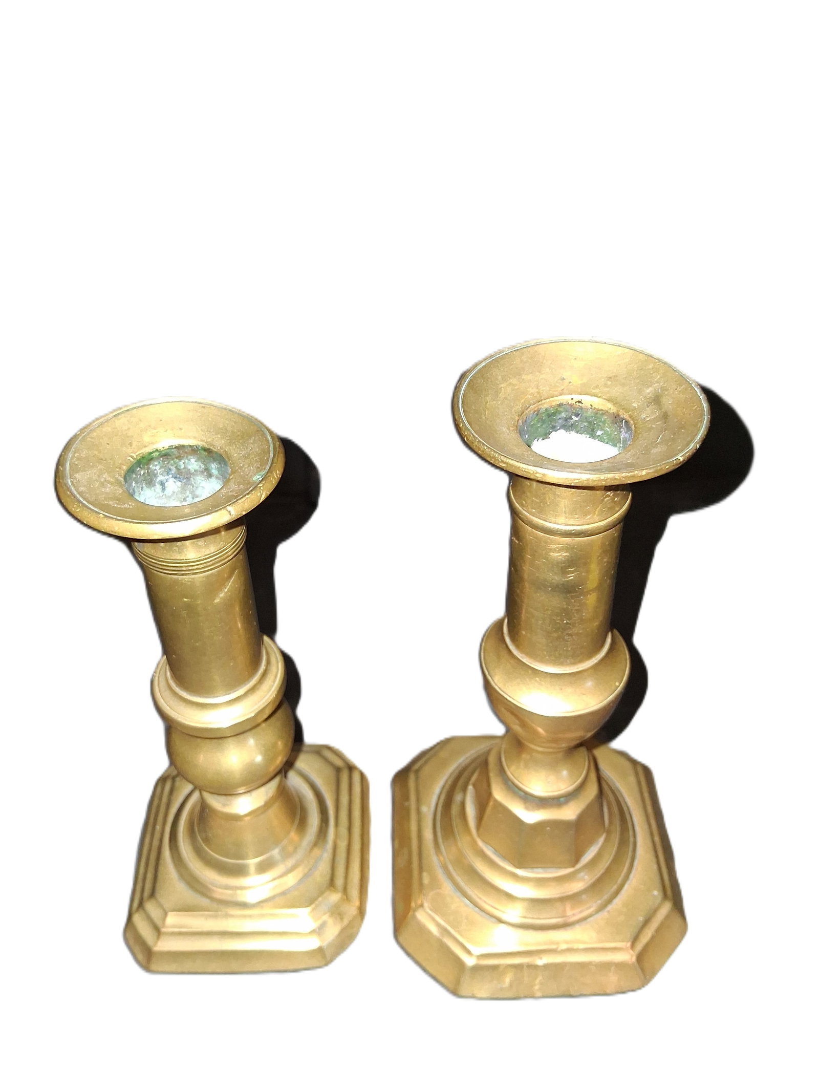 antique brass candlesticks - 2