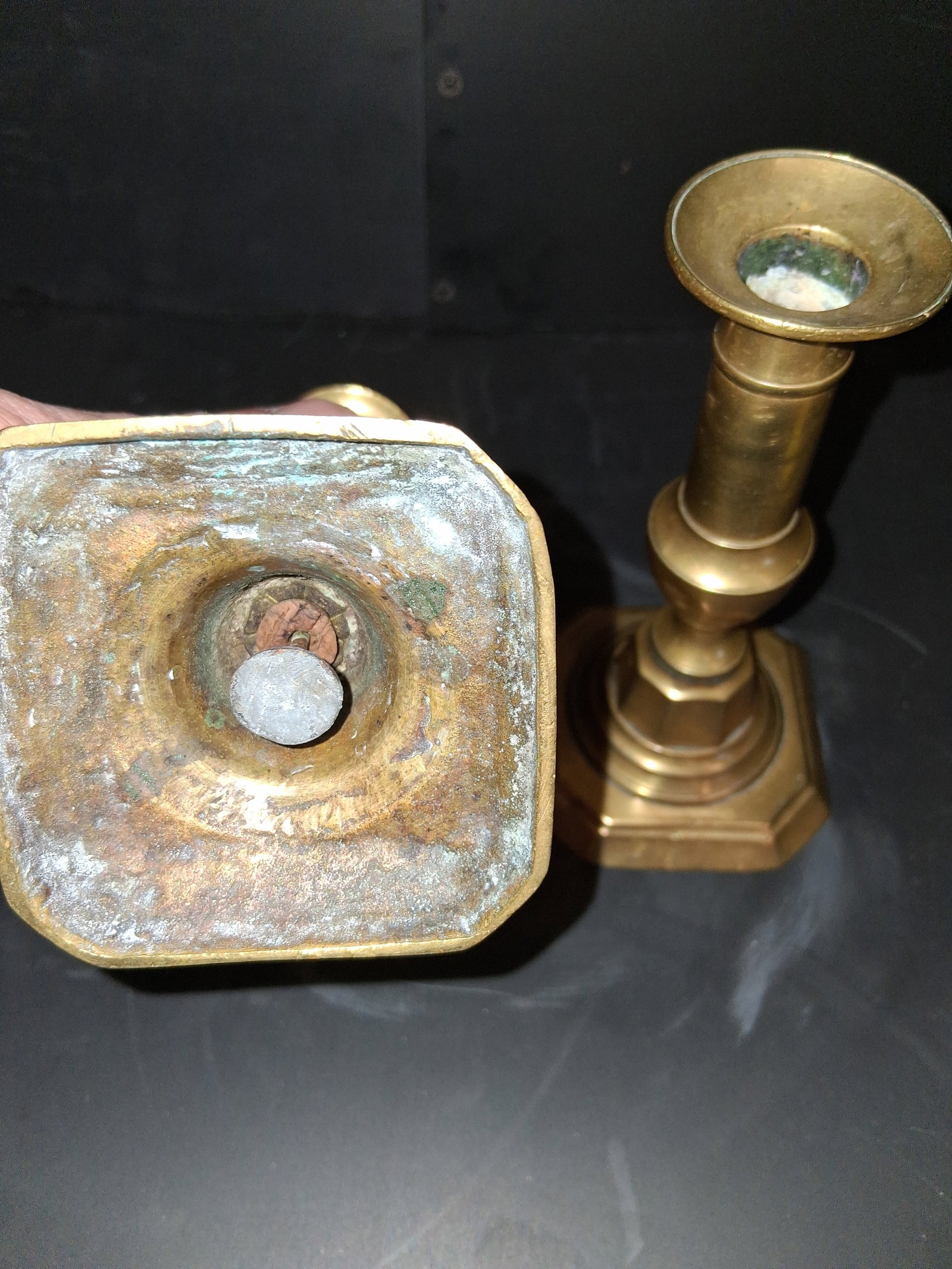 antique brass candlesticks - 4