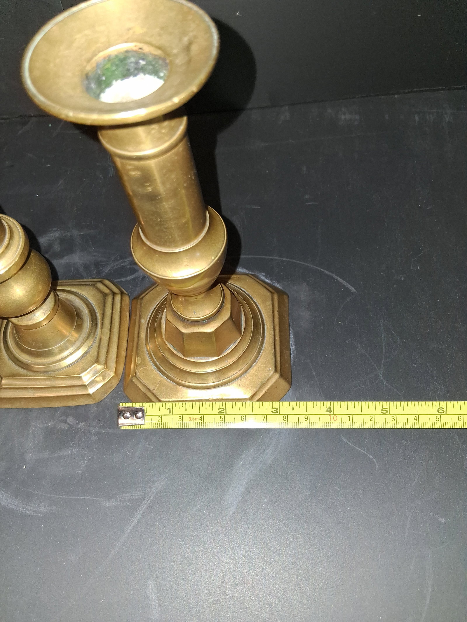 antique brass candlesticks - 6