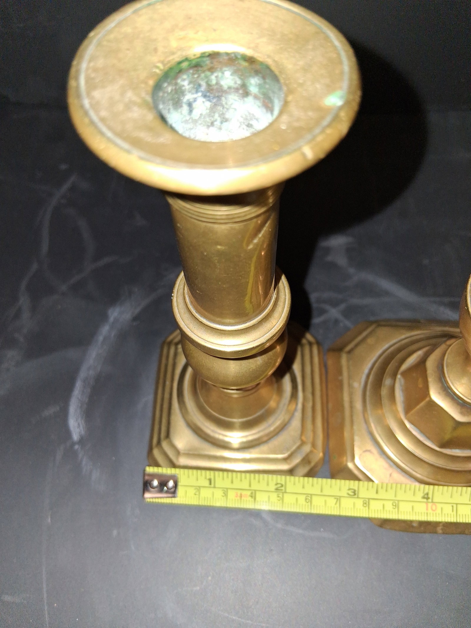 antique brass candlesticks - 7