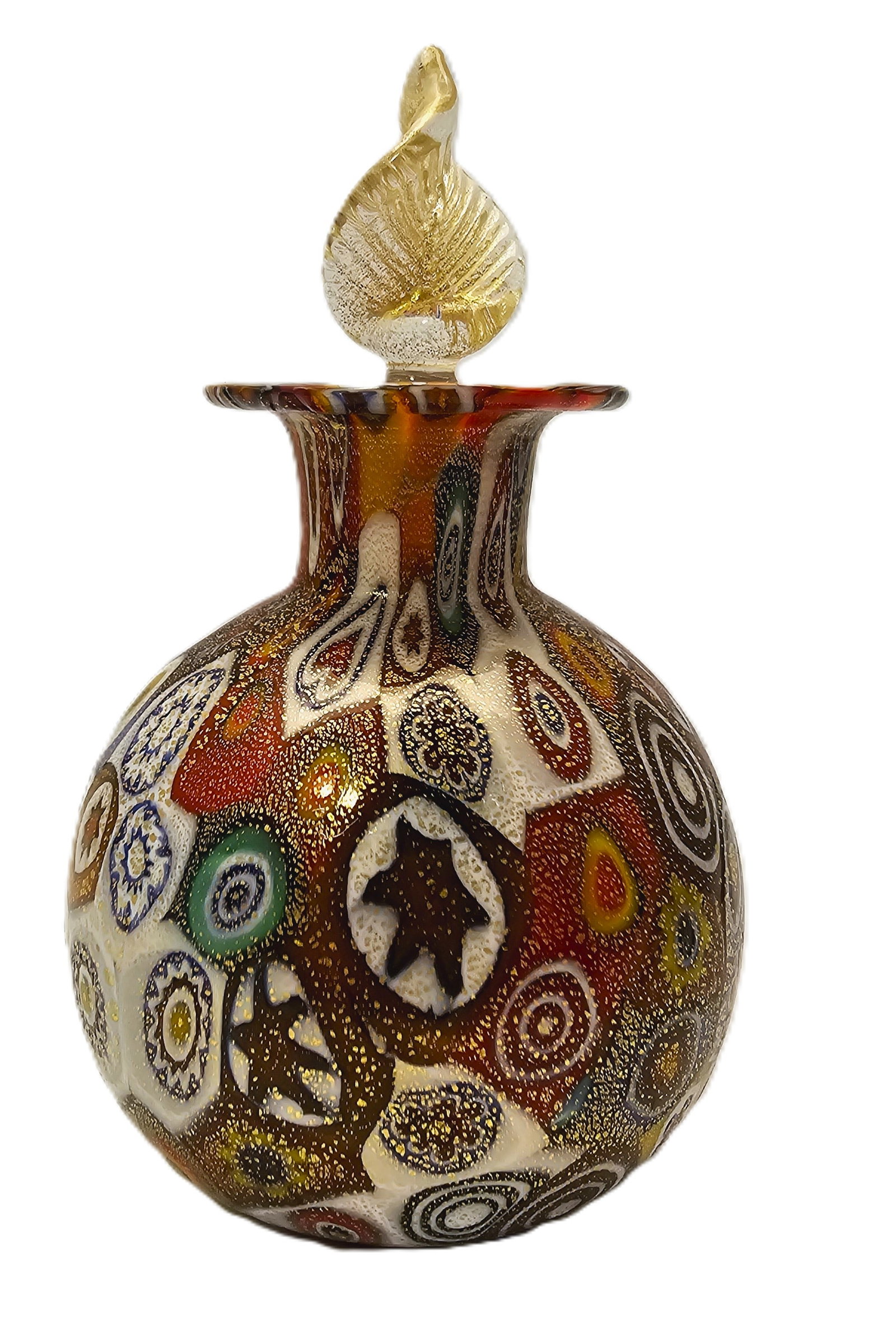 Murano art glass perfume bottle in millefiori design (1 of 9)
