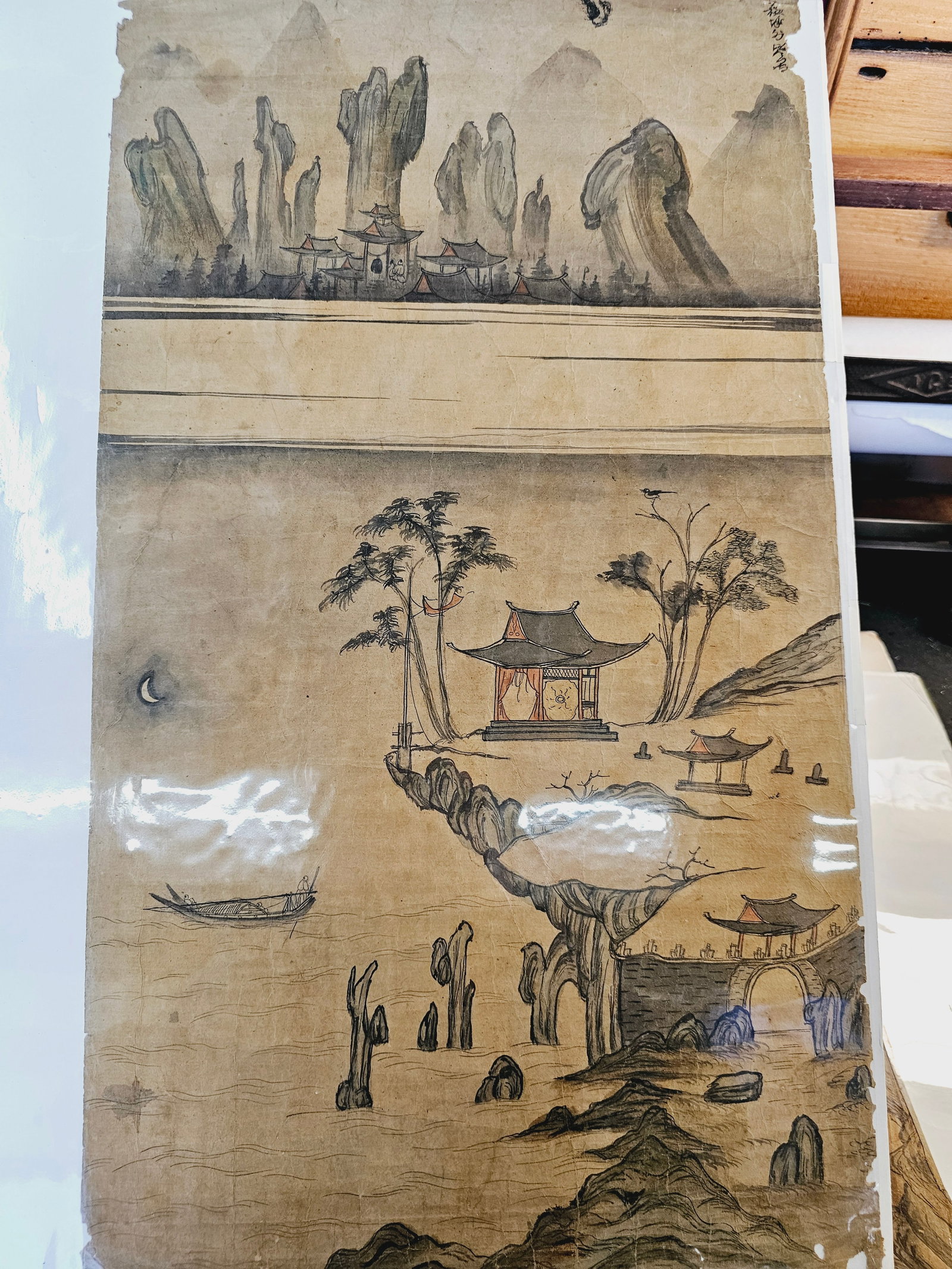 Antique Scroll Painting in the Asian tradition (1 of 6)