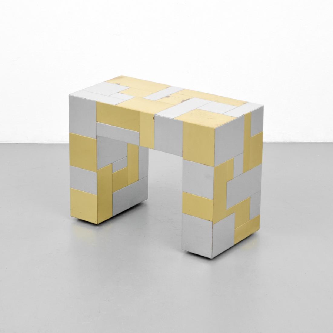 Paul Evans CITYSCAPE End Table: Designer (Artist), Manufacture: Paul Evans; Paul Evans Studio for Directional Markings: signed Country of Origin, Materials: USA; chromed metal, brass Additional Information: Reference (variations of