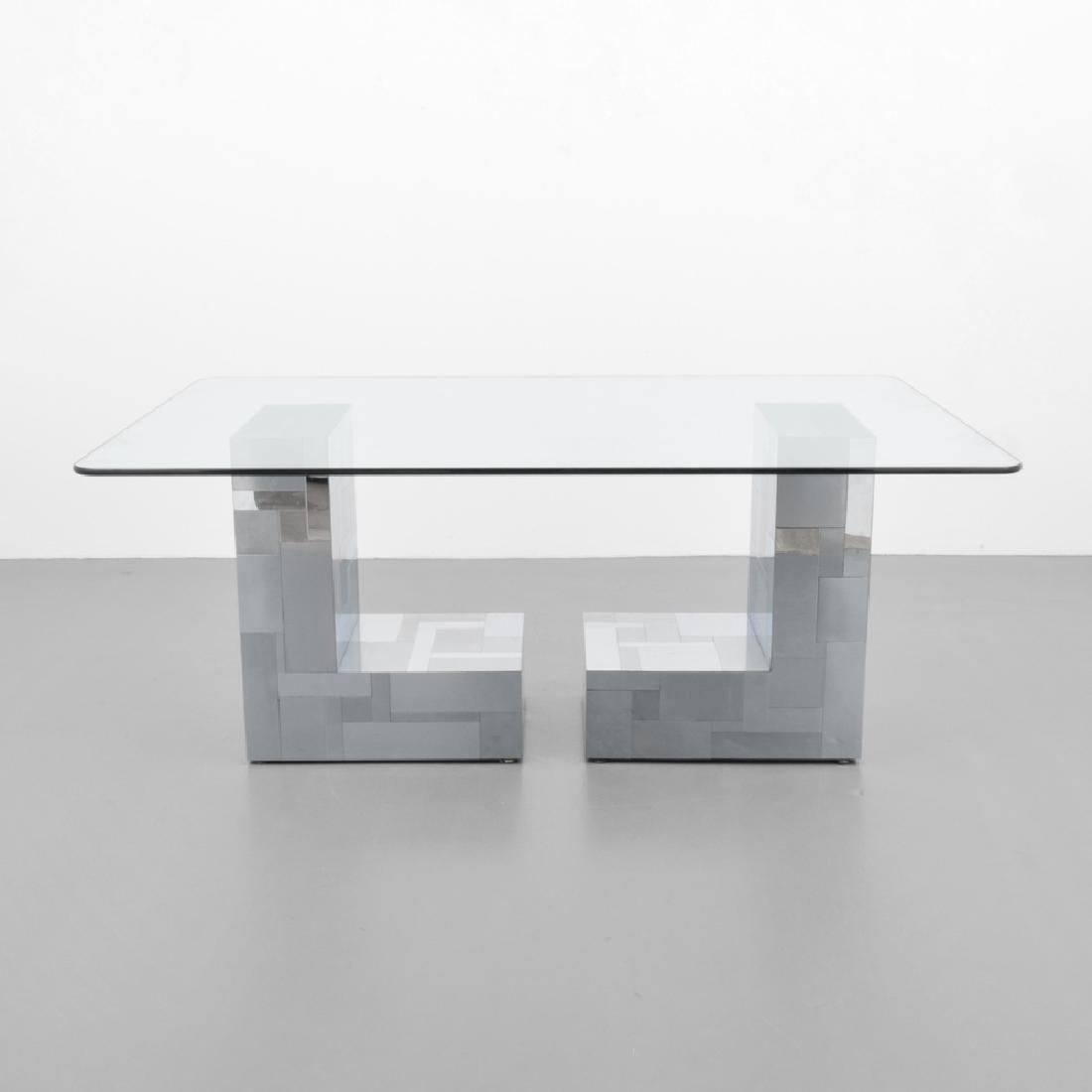 Paul Evans CITYSCAPE Dining Table: Designer (Artist), Manufacture: Paul Evans; Paul Evans Studio for Directional Markings: inscribed An Original Paul Evans Country of Origin, Materials: USA; chromed metal Additional Information: Refere