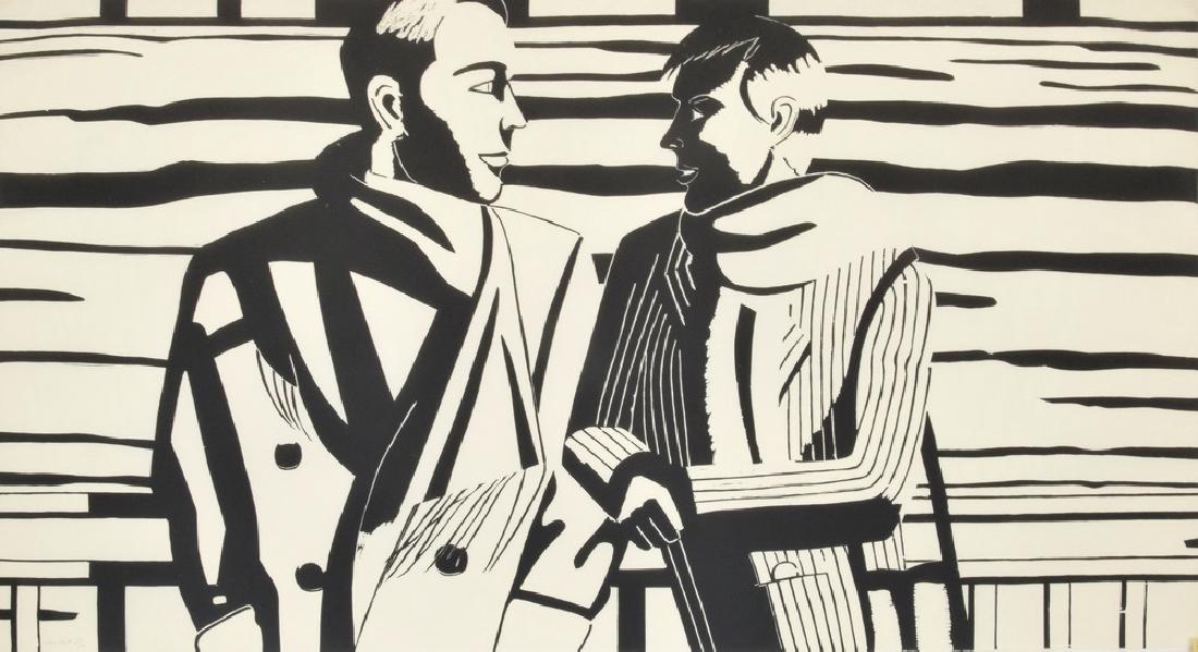 Large Alex Katz Woodcut, Limited Edition: Designer (Artist), Manufacture: Alex Katz (b. 1927) Markings: signed; ed. 34/50; 1988 Country of Origin, Materials: American; woodcut on paper Additional Information: Work is titled 3 P.M., from the e