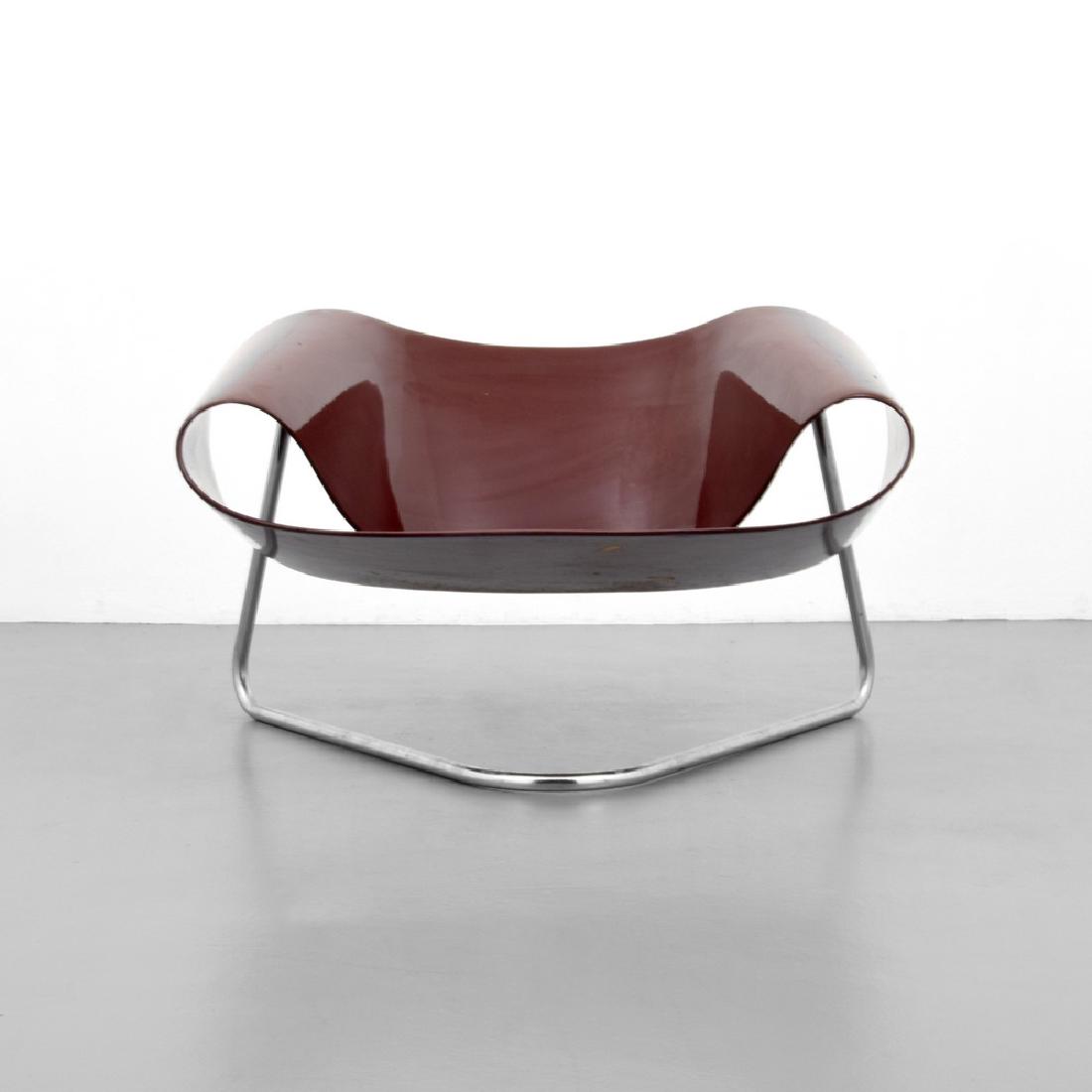 Cesare Leonardi & Franca Stagi RIBBON Chair: Designer (Artist), Manufacture: Cesare Leonardi & Franca Stagi; Bernini Markings: no marking(s) apparent Country of Origin, Materials: Italy; lacquered fiberglass, chromed metal Additional Information