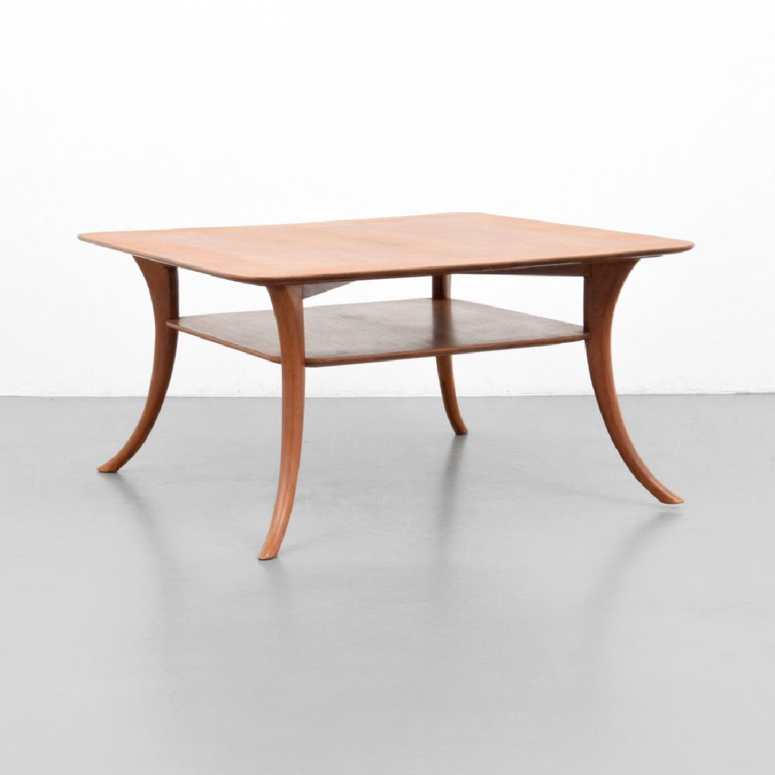 T. H. Robsjohn - Gibbings Coffee Table: Designer (Artist), Manufacture: T.H. Robsjohn-Gibbings; Widdicomb Markings: Widdicomb label Country of Origin, Materials: USA; wood Additional Information: Coffee table has a lower shelf. Dimensions: