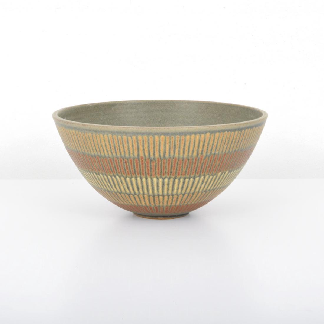 Large Clyde Burt Bowl: Designer (Artist), Manufacture: Clyde Burt (1922 - 1981) Markings: initialed Country of Origin, Materials: American; pottery Additional Information: Provenance: Lot is from the collection of Philip Mu