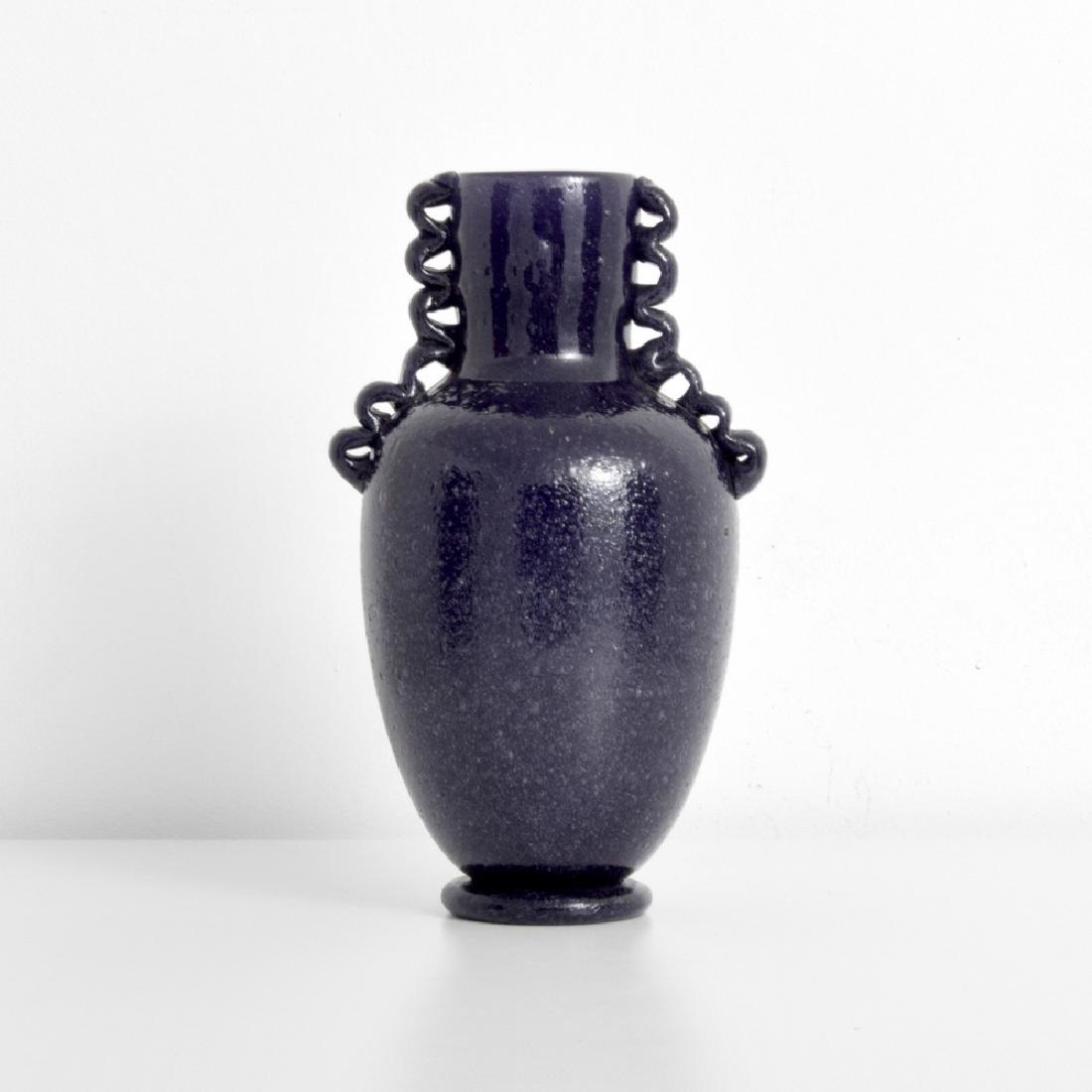 Large PULEGOSO Vase, Manner of Napoleone Martinuzzi: Designer (Artist), Manufacture: Napoleone Martinuzzi, manner of Markings: no marking(s) apparent Country of Origin, Materials: Murano, Italy (attributed); glass Additional Information: No additional i