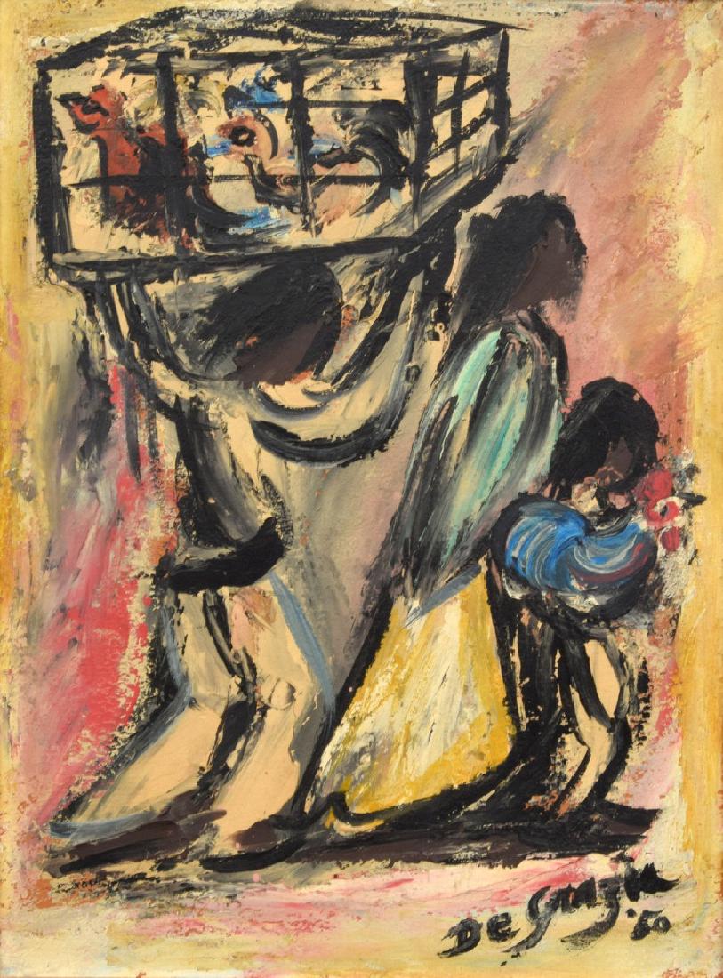 Ettore (Ted) Degrazia Painting, Original Work: Designer (Artist), Manufacture: Ettore (Ted) Degrazia (1909-1982) Markings: signed; 1950 Country of Origin, Materials: American; board Additional Information: No additional information. Dimensions: 1