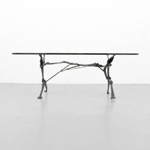 Sido & Francois Thevenin Coffee Table: Designer & Manufacturer: Sido & Francois Thevenin; Sawaya & Moroni Markings: plaque Country of Origin & Materials: France; metal, glass Additional Information: Modern Art, Design & Luxury | Palm Beach