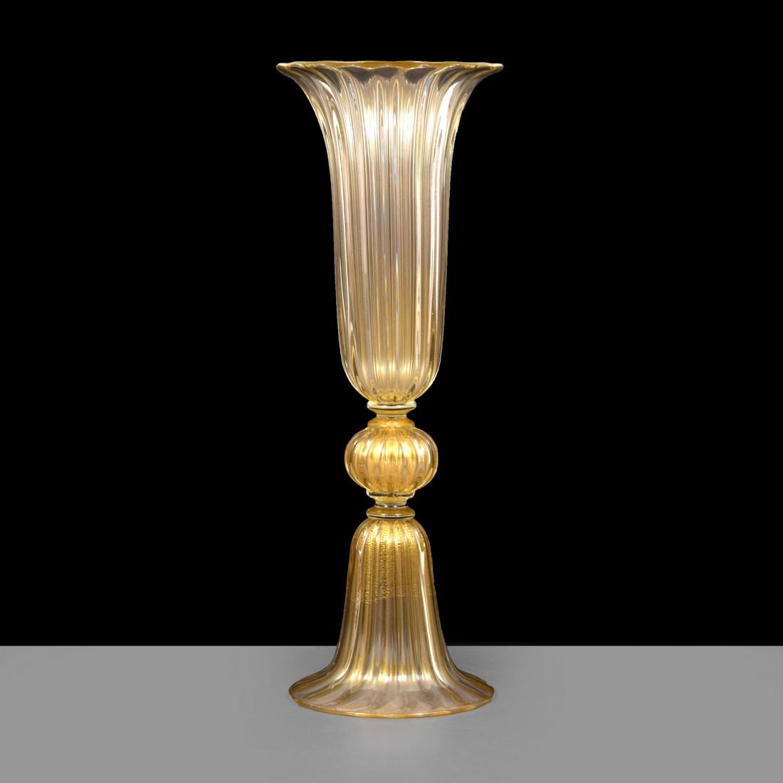 Monumental Murano Vase Attributed to Barovier & Toso: Designer & Manufacturer: Barovier & Toso, attributed Markings: no marking(s) apparent Country of Origin & Materials: Italy; glass Additional Information: Vase has gold aventurine throughout. Dimension