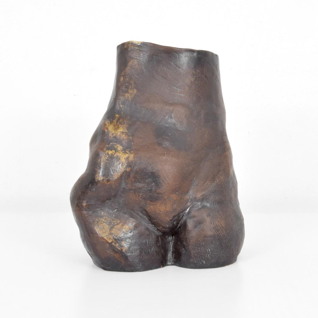 Large Mino Rosso Torso Sculpture / Vessel: Designer & Manufacturer: Mino Rosso (1904-1963) Markings: no marking(s) apparent Country of Origin & Materials: Italian; bronze glazed ceramic Additional Information: Modern Art, Design & Luxury | Pal