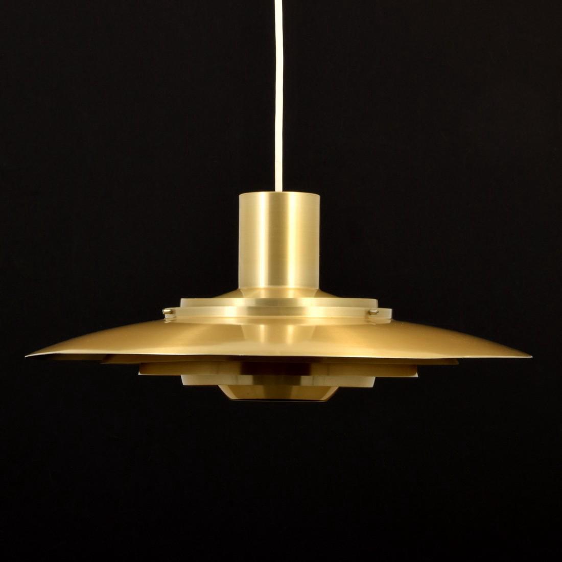 Preben Fabricius & Jorgen Kastholm Pendant Light: Designer & Manufacturer: Preben Fabricius & Jorgen Kastholm Markings: made in Denmark label; #41094 label Country of Origin & Materials: Denmark; brass Additional Information: Modern Art, Design & Lux