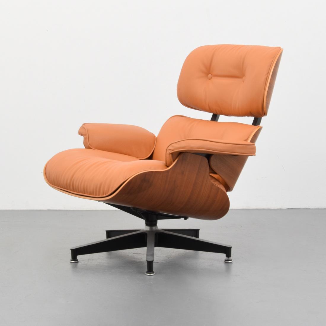 Charles & Ray Eames Lounge Chair: Designer (Artist) & Manufacturer: Charles & Ray Eames; Herman Miller Markings: Herman Miller label Country of Origin & Materials: USA; leather, walnut, metal Additional Information: Chair is model 670