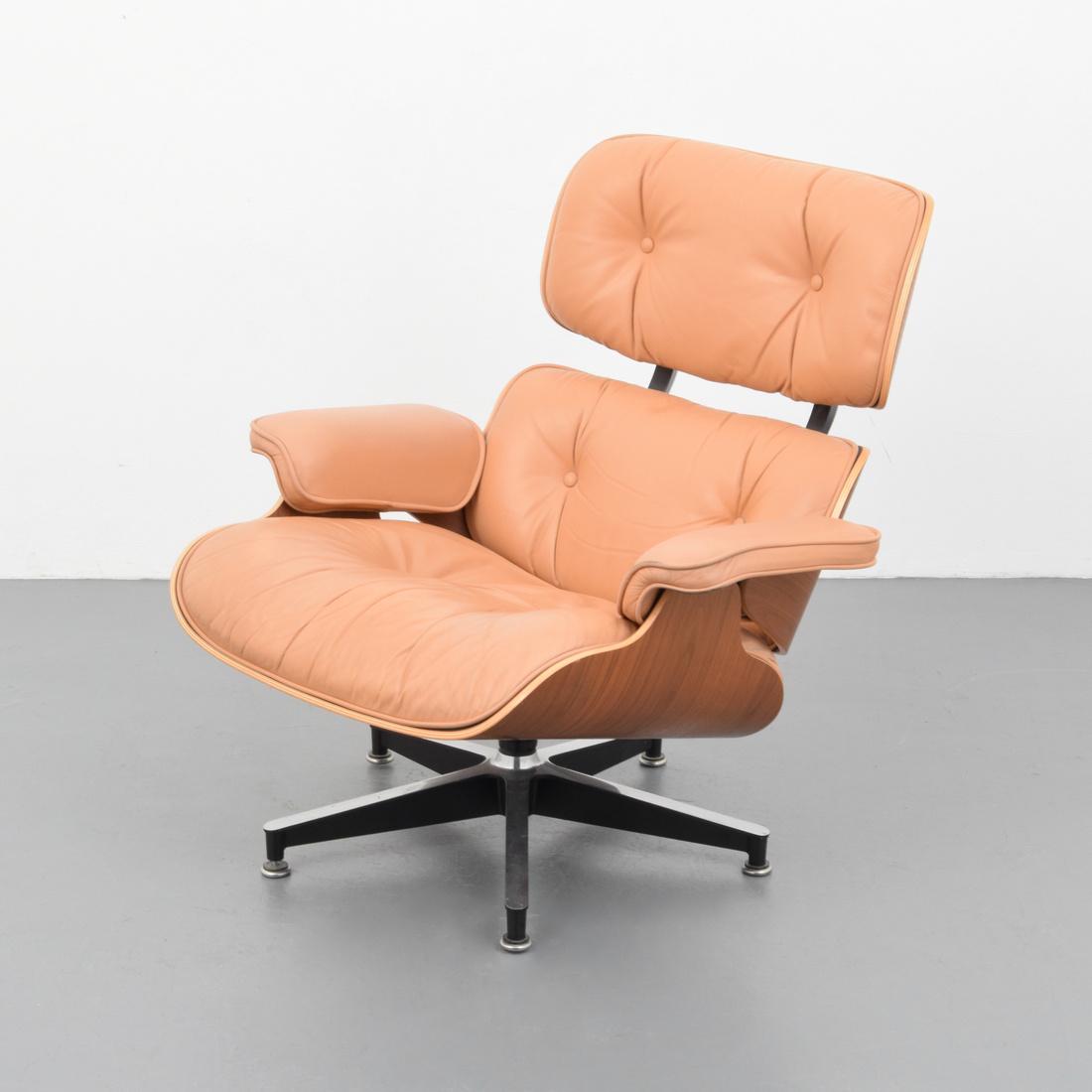 Charles & Ray Eames Lounge Chair: Designer (Artist) & Manufacturer: Charles & Ray Eames; Herman Miller Markings: Herman Miller label Country of Origin & Materials: USA; leather, walnut, metal Additional Information: Chair is model 670