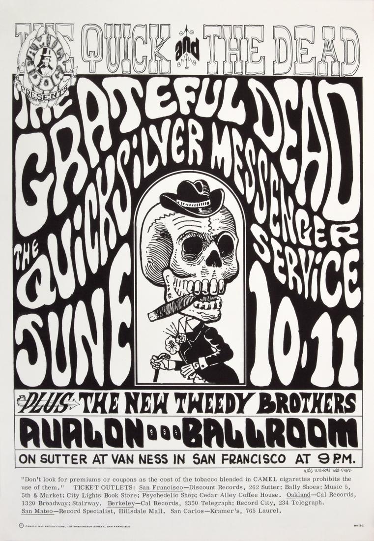 Wes Wilson THE GRATEFUL DEAD Poster: Designer (Artist) & Manufacturer: Wes Wilson (b. 1937) Markings: marking(s), no. 12-2 Country of Origin & Materials: American; paper Additional Information: Poster for the June 10-11, 1966 THE GRATEFU