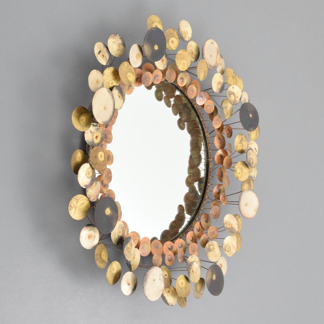 Curtis Jere RAINDROPS Mirror: Designer (Artist) & Manufacturer: Curtis Jere; Artisan House, Inc. Markings: signed; obscured date Country of Origin & Materials: USA; metal, mirrored glass Additional Information: 20th Century Design