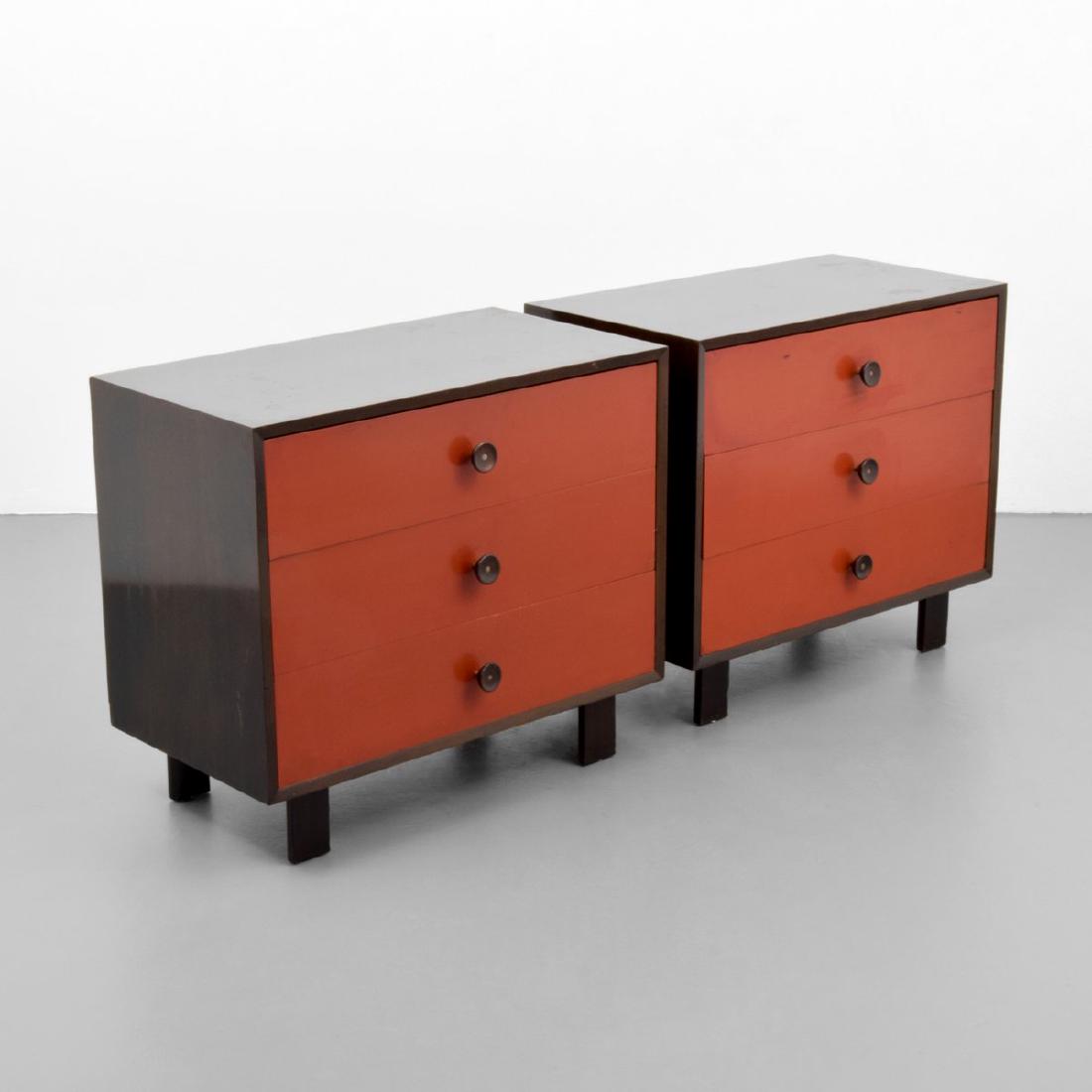 Pair of George Nelson & Associates Cabinets/Chests: Designer/Artist & Manufacturer: George Nelson & Associates; Herman Miller Markings: Herman Miller label Country of Origin & Materials: USA; wood, metal Additional Information: Cabinets, model 4600, ha