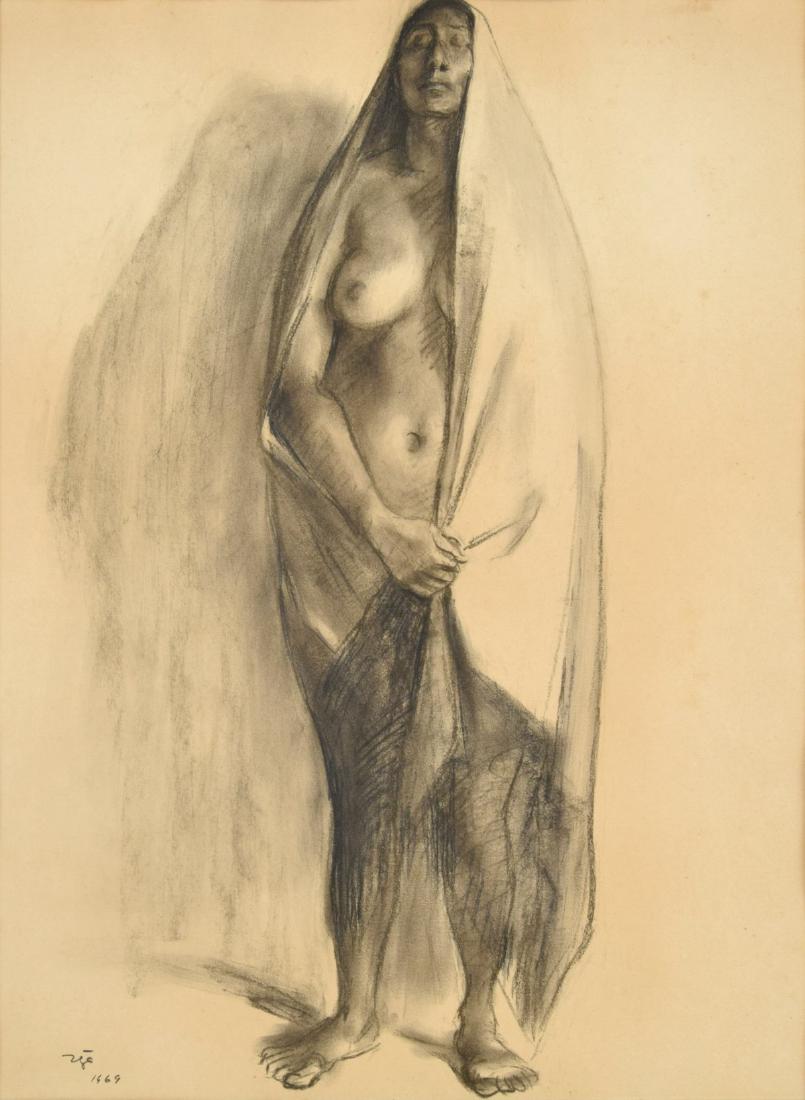Francisco Zuniga Drawing: Designer/Artist & Manufacturer: Francisco Zuniga (1912-1998) Markings: signed; 1969 Country of Origin & Materials: Mexican; paper Additional Information: Provenance: The Norman S. Jaffe Art Trust, Cor