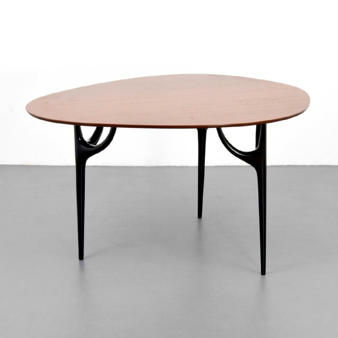 Rare Dante la Torre Dining/Center Table: Designer/Artist & Manufacturer: Dante la Torre (aka Latorre); Pozzi & Verga Markings: no marking(s) apparent Country of Origin & Materials: Italy; teak, lacquered wood Additional Information: The tabl