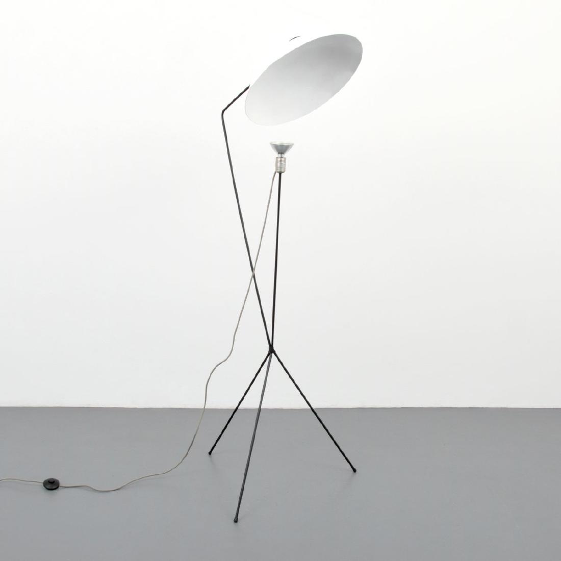 Avril De Pastre SOLVEIG Floor Lamp: Designer/Artist & Manufacturer: Avril De Pastre; Ligne Roset Markings: Ligne Roset label Country of Origin & Materials: France; enameled metal Additional Information: Lamp has one light socket. Dimens