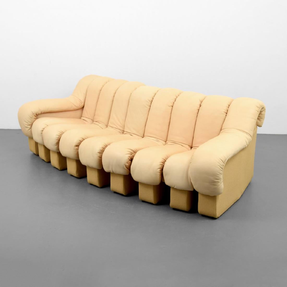 Berger, Peduzzi-Riva & Ulrich DS 600 NON-STOP Sofa: Designer/Artist & Manufacturer: Ueli Berger, Eleanora Peduzzi-Riva & Heinz Ulrich; De Sede; distributed by Stendig Markings: Stendig label, Stendig Inc. label Country of Origin & Materials: Italy; lea