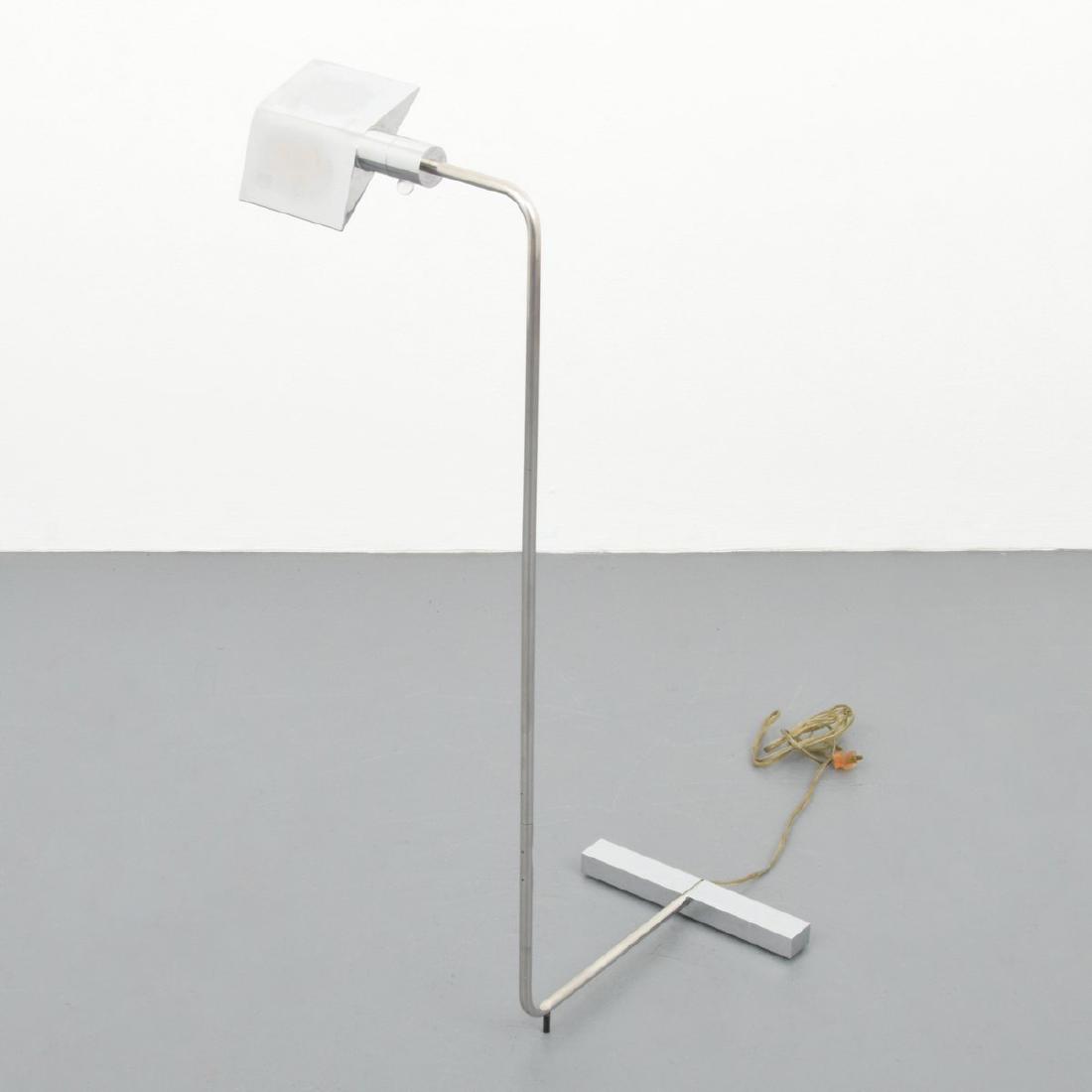 Cedric Hartman Adjustable Floor Lamp: Designer/Artist & Manufacturer: Cedric Hartman Markings: signed, 920278, marking(s) Country of Origin & Materials: USA; chromed metal, acrylic Additional Information: Lamp has a swivel head with one l