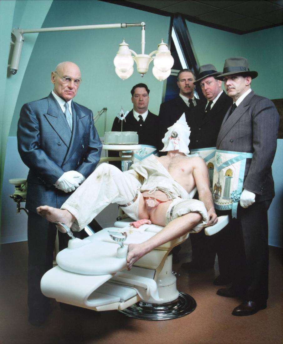 Large Matthew Barney CREMASTER C-Print: Designer/Artist & Manufacturer: Matthew Barney (b. 1967) Markings: signed, marking(s); ed. 4/6; 2002 Country of Origin & Materials: American; chromogenic color print, acrylic Additional Information: W