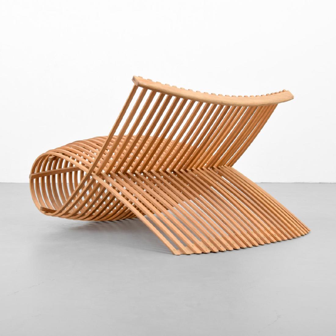 Marc Newson WOODEN Lounge Chair: Designer/Artist & Manufacturer: Marc Newson; Cappellini Markings: no marking(s) apparent Country of Origin & Materials: Italy; bent beech wood Additional Information: Consignor states that the chair i